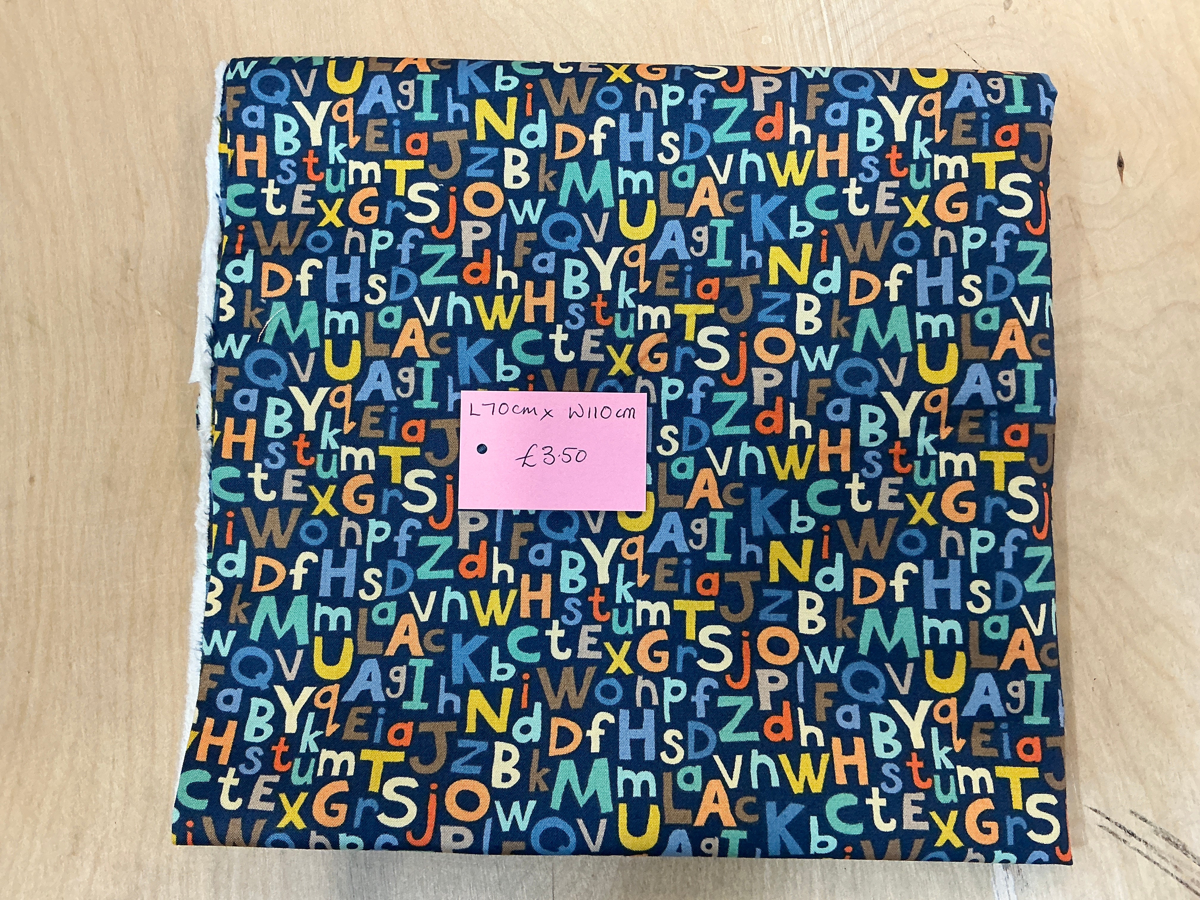 REMNANT - L70cm x W110cm Alphabet Cotton