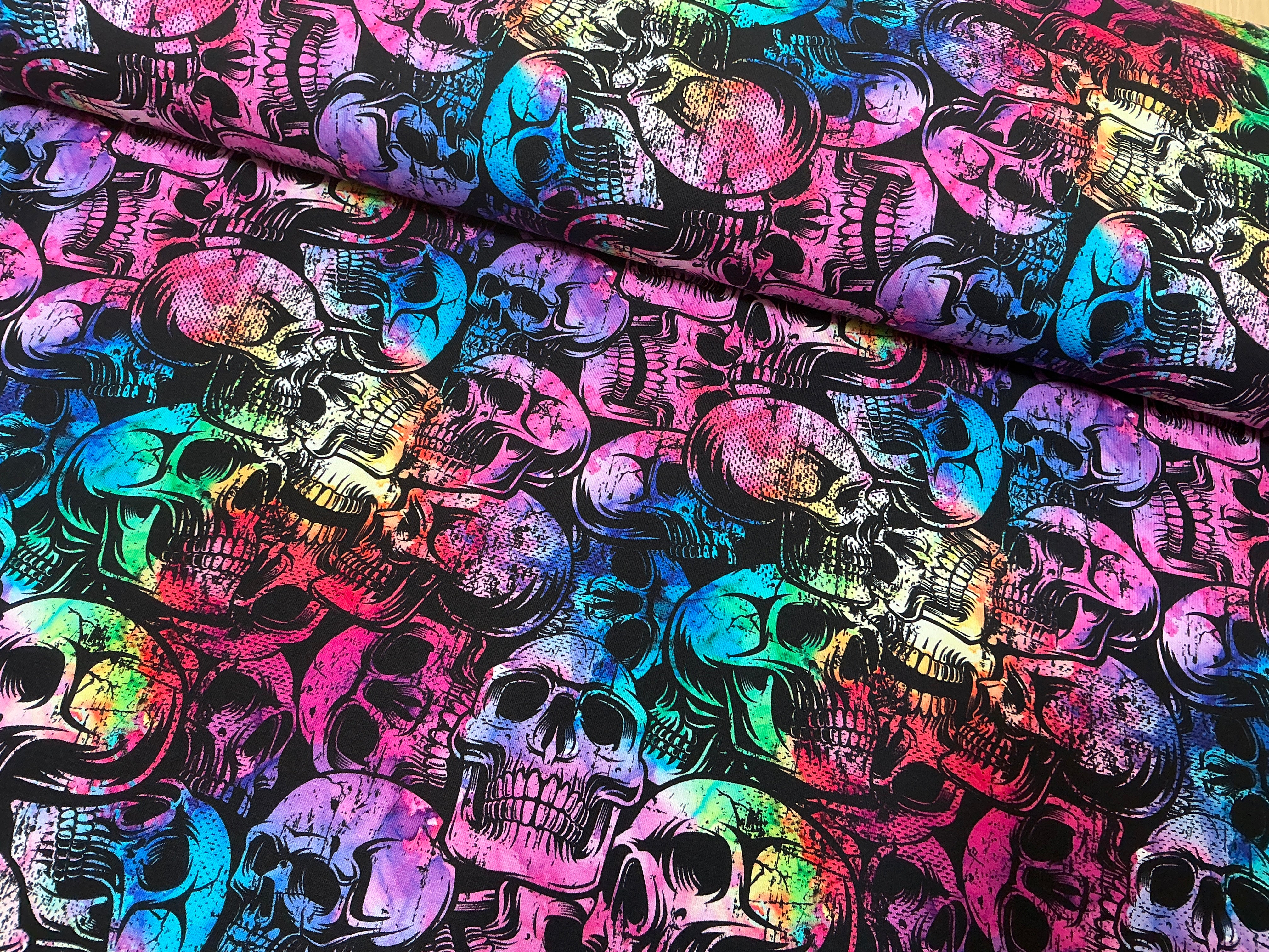 Colourful Skulls French Terry