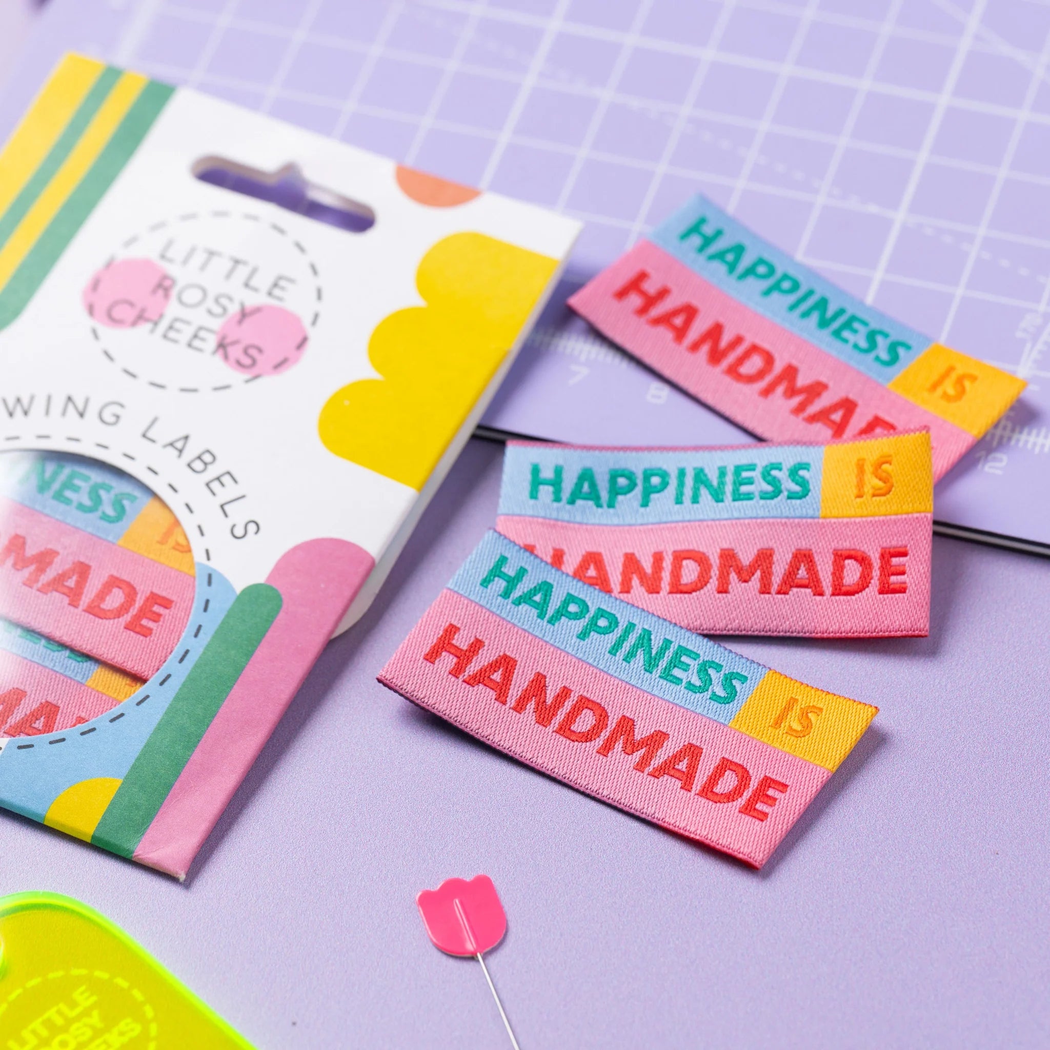 Happiness Is Handmade sewing labels by Little Rosy Cheeks