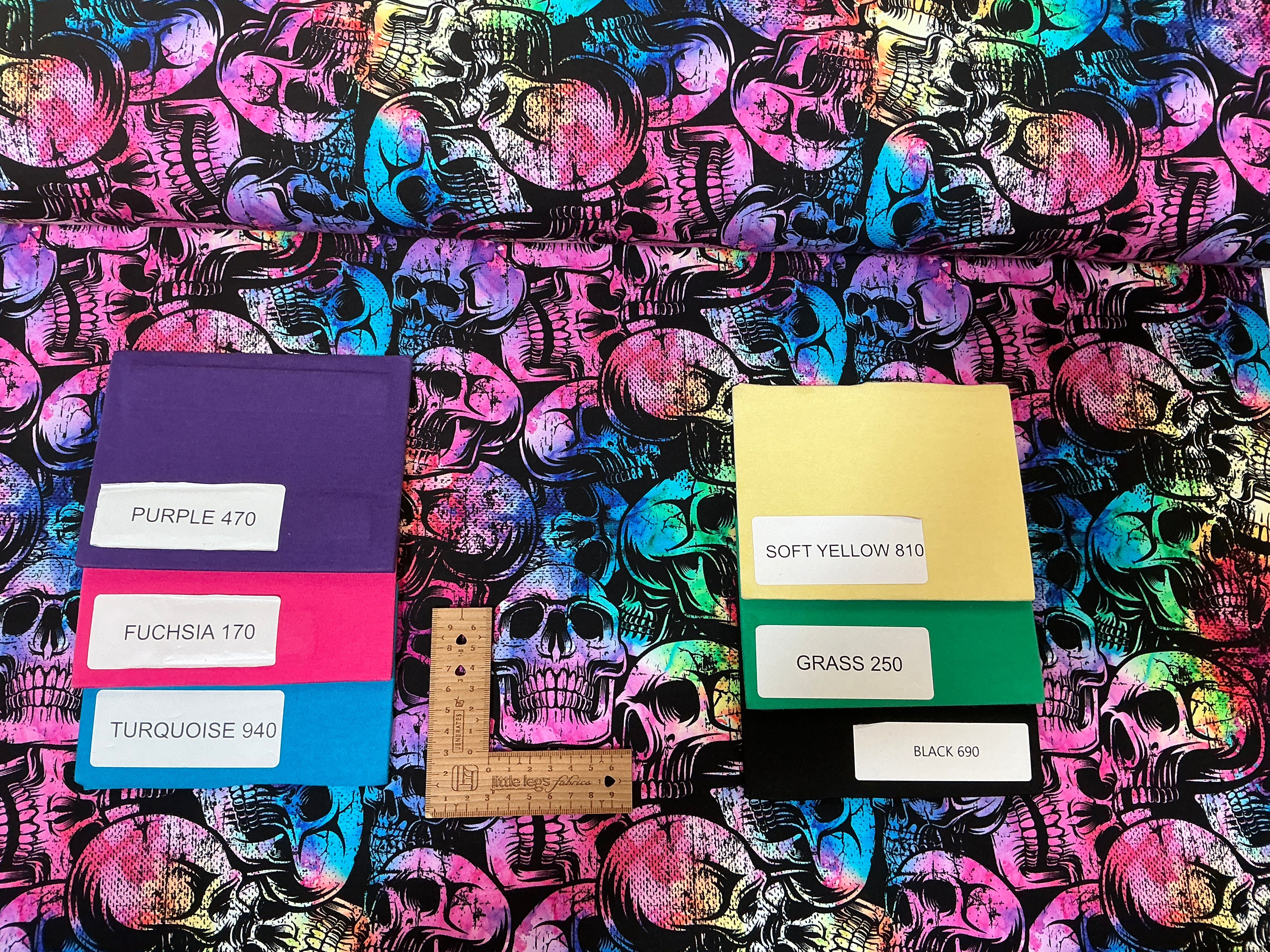 Colourful Skulls French Terry