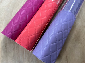 Diamond Embossed Soft Faux Leather Vinyl - Various Sizes