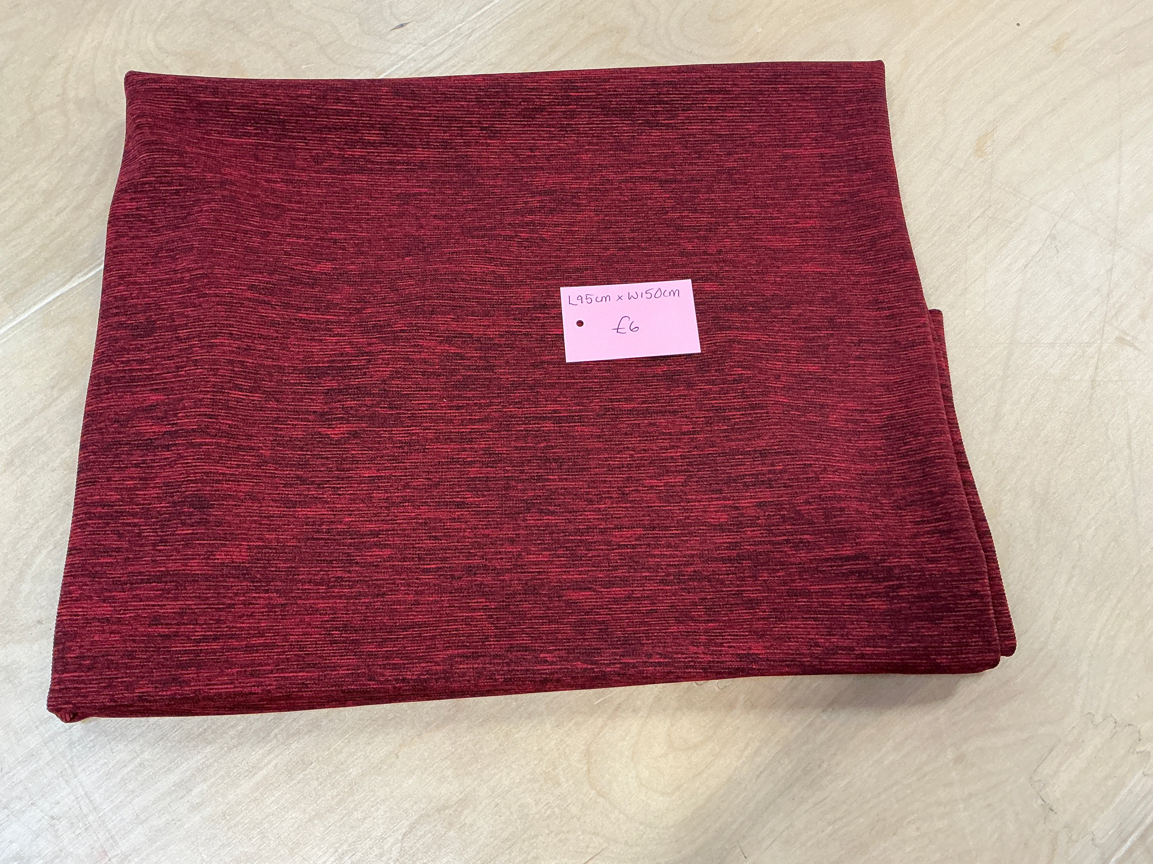 REMNANT  - L95cm x W150cm Red Melange Ponte Roma
