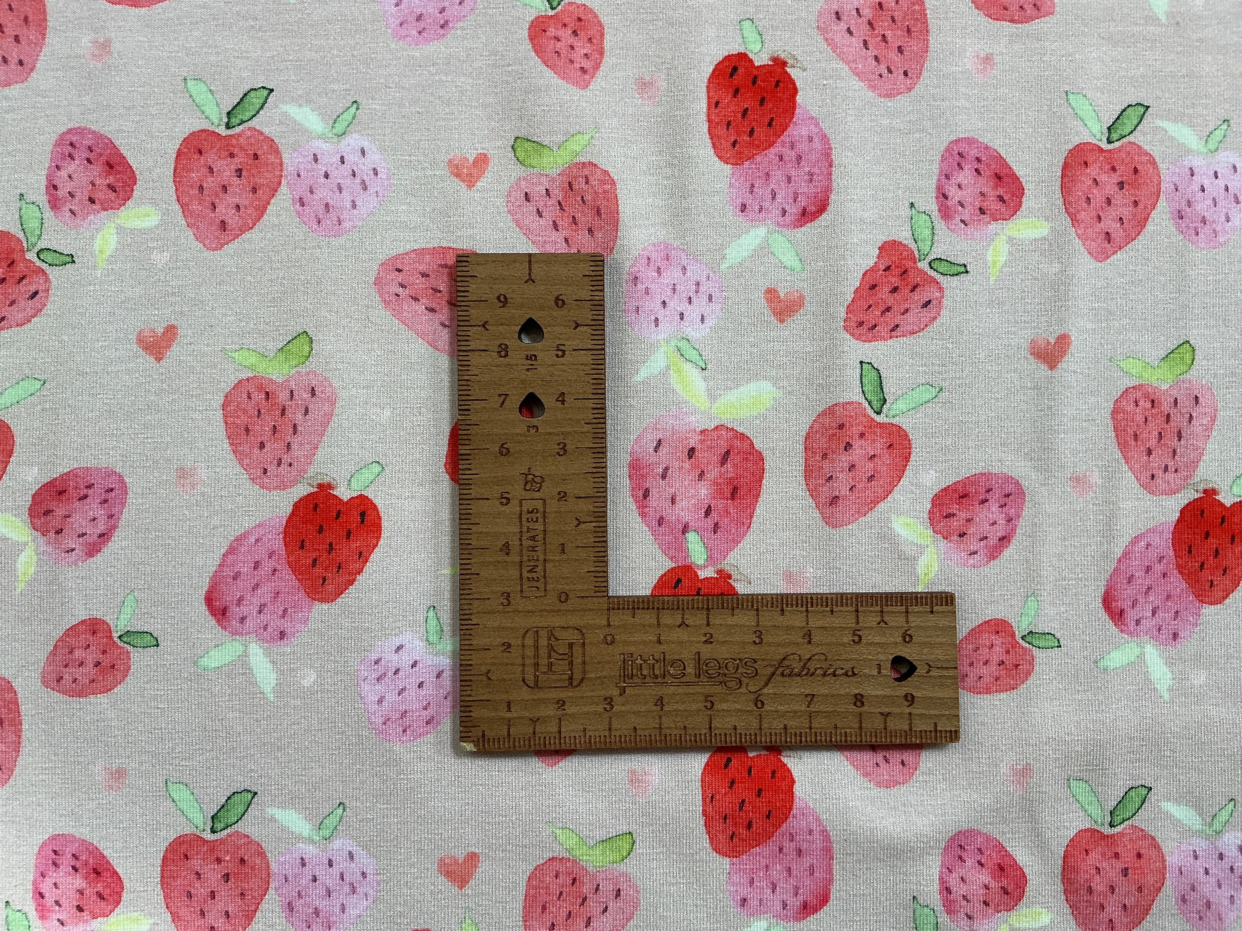 Watercolour Strawberries Cotton Jersey