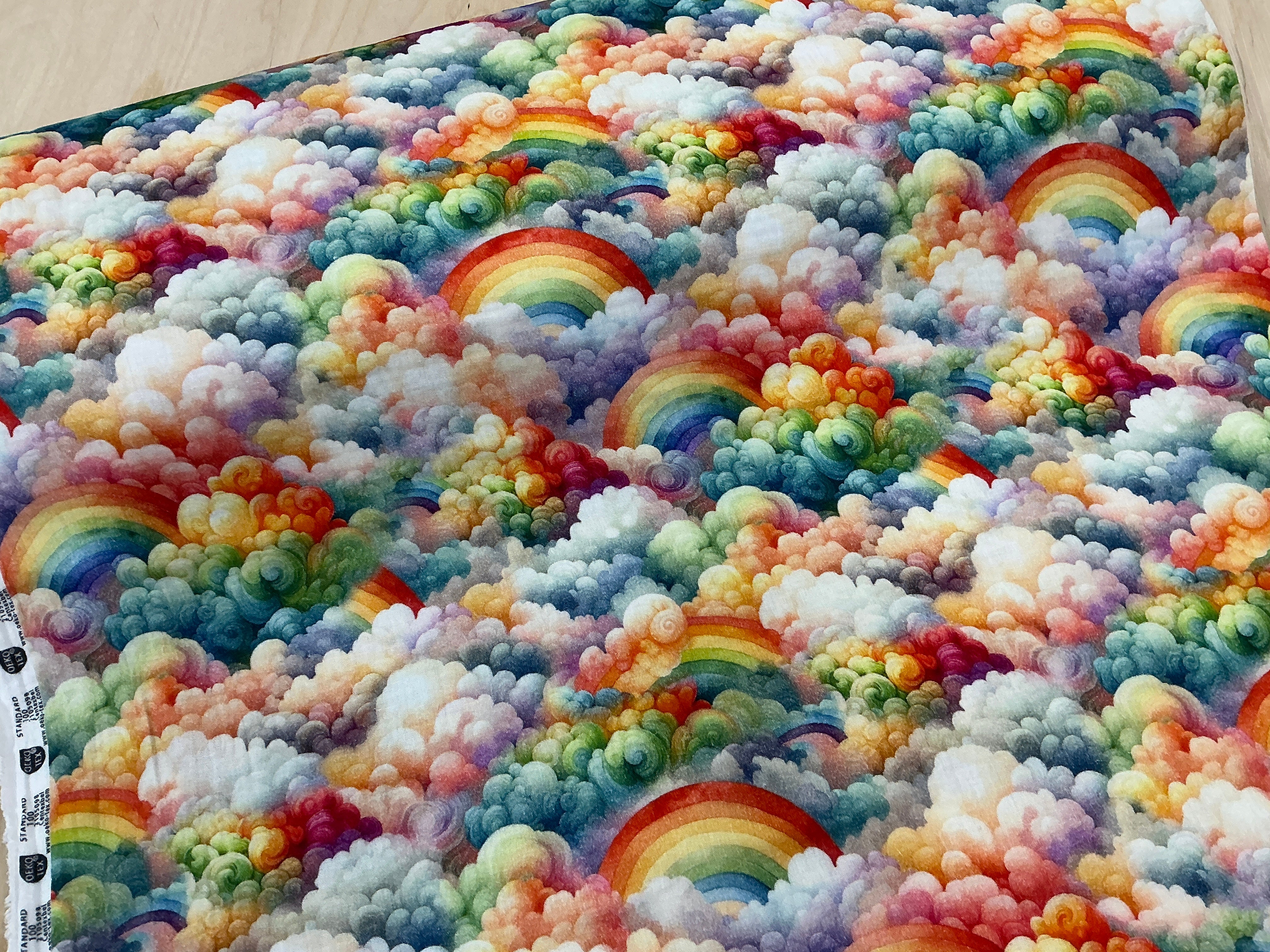 Colourful Rainbow Cloudburst Double Gauze