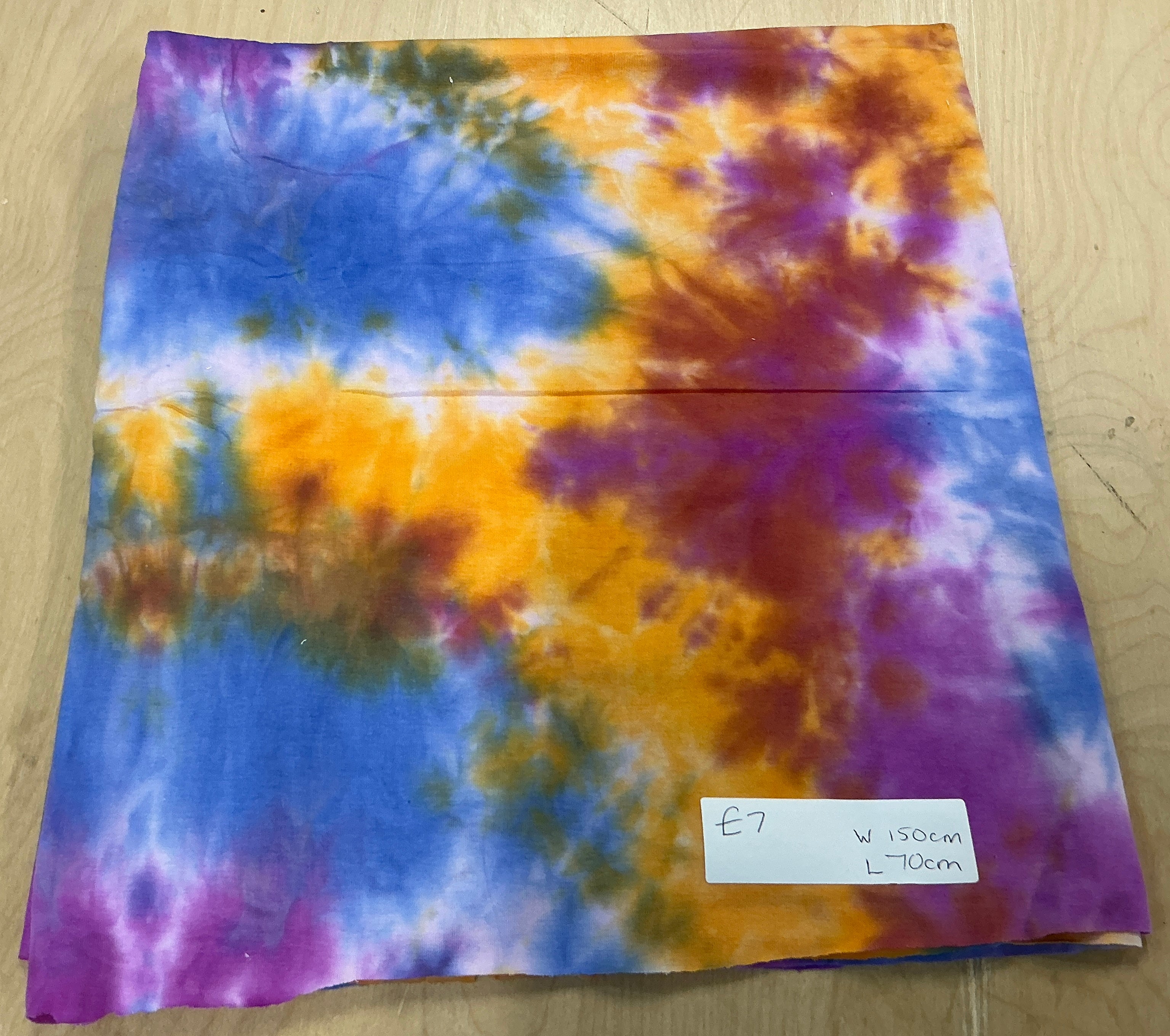 REMNANT  - L70 x W150cm Multi-coloured Tie Dye Jersey