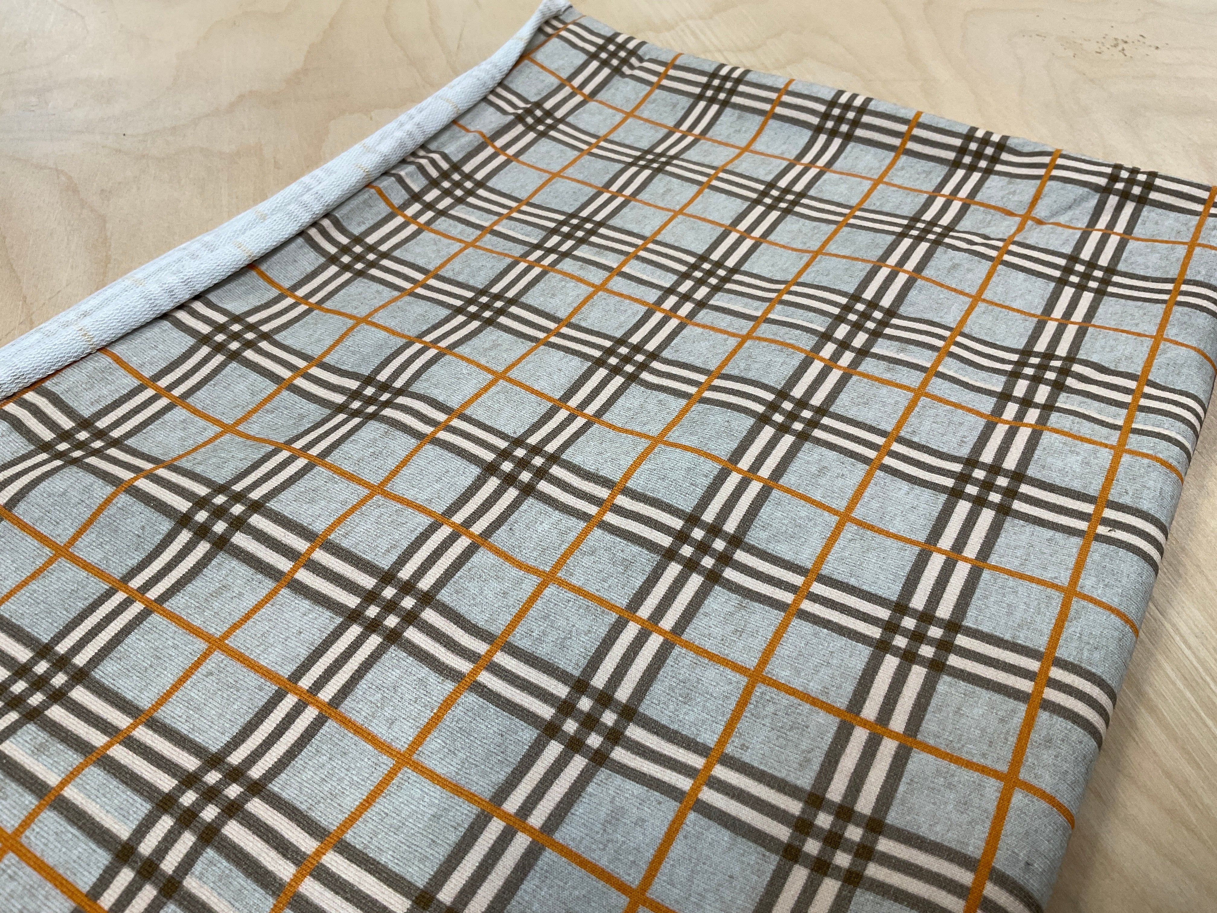 REMNANT  - L55cm x W140 Checked French Terry