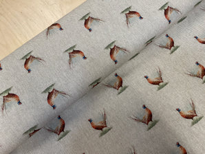 Pheasant Linen Look Canvas Fabric and Matching Panel