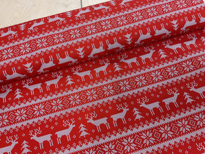 Far Isle Red Cotton Canvas