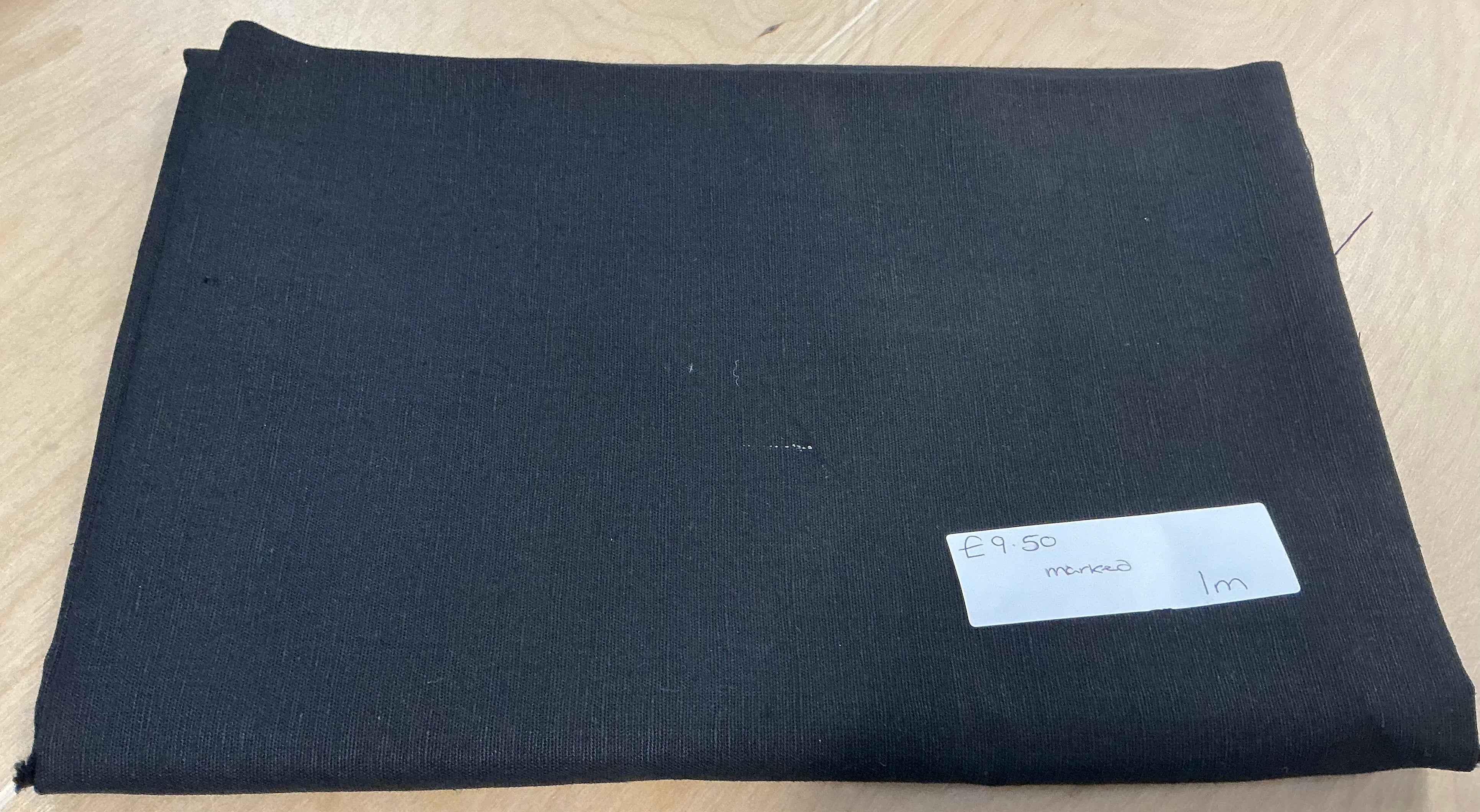 REMNANT  - (MARKED) black cotton linen