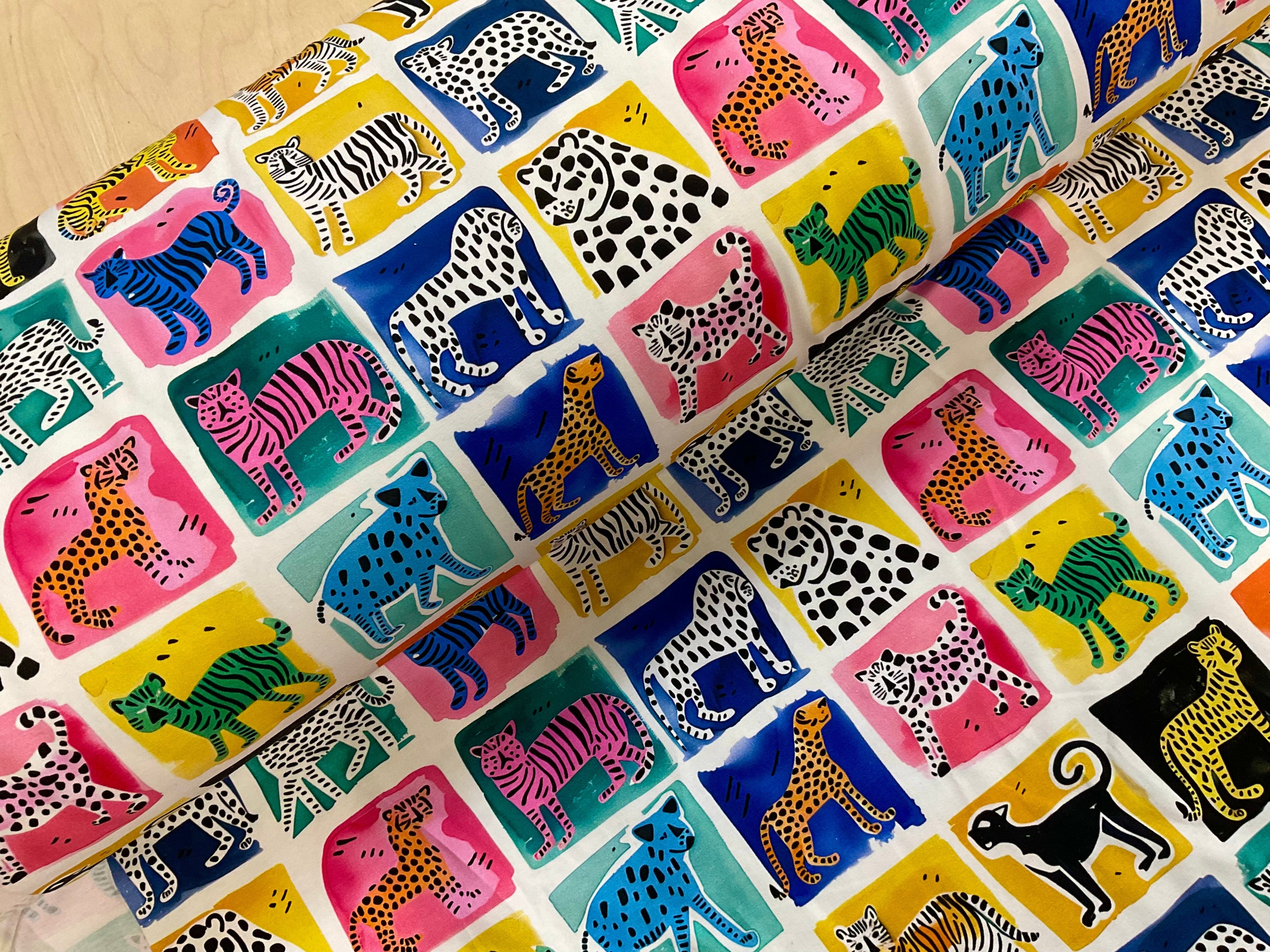 PRE ORDER Colourful Big Cats French Terry - DUE IN STOCK MID AUGUST