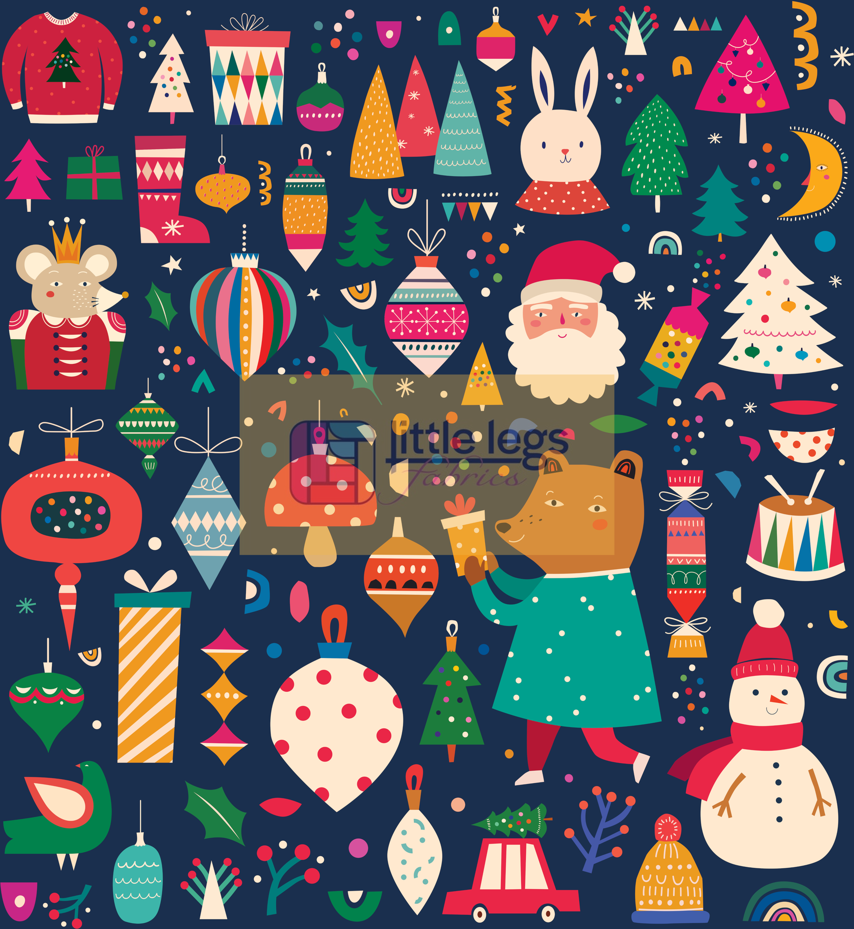 PRE ORDER A colourful Christmas French Terry - DUE IN STOCK END SEPTEMBER