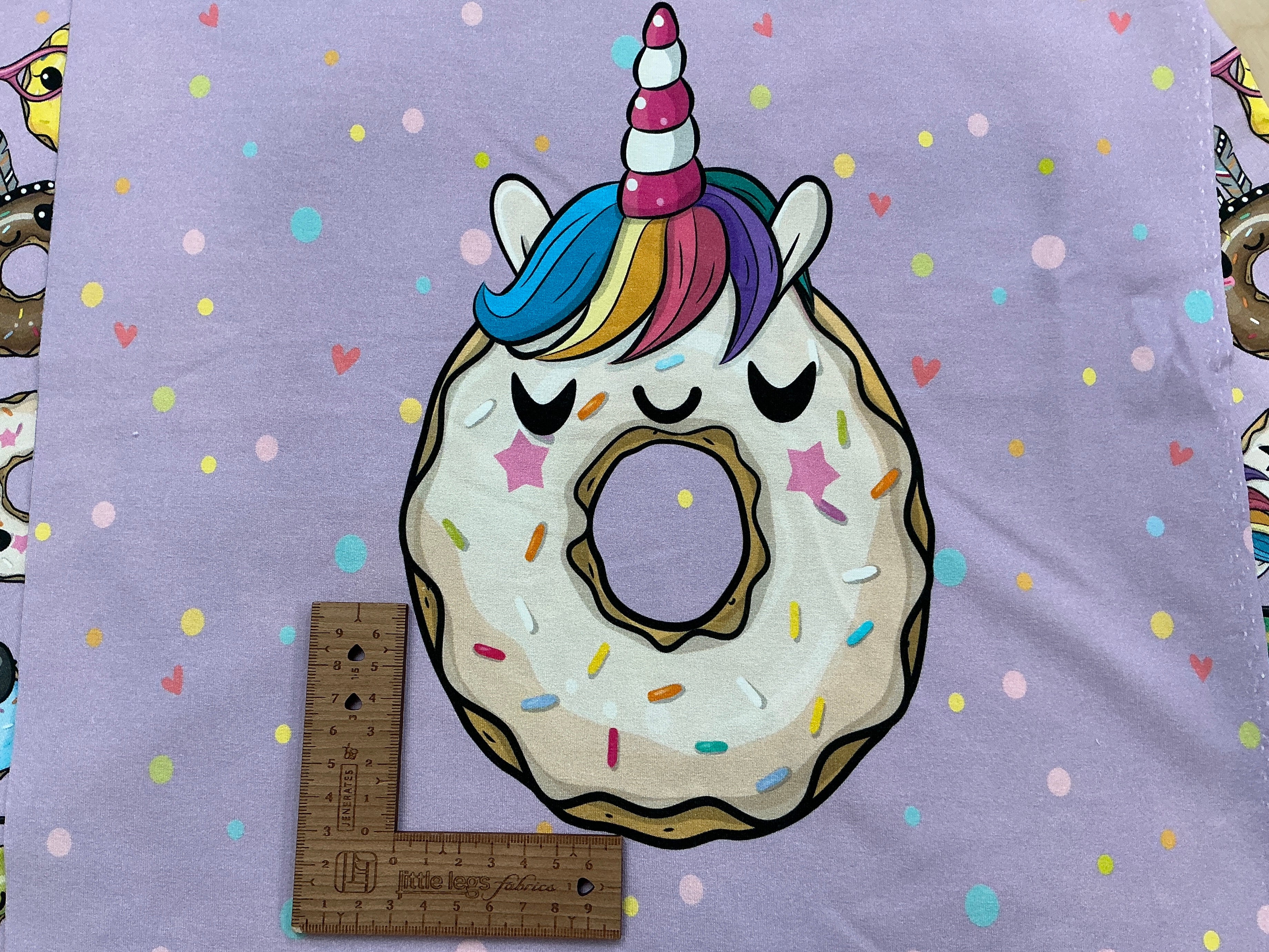 Unicorn Doughnut French Terry Panel and Coordinate Bundle