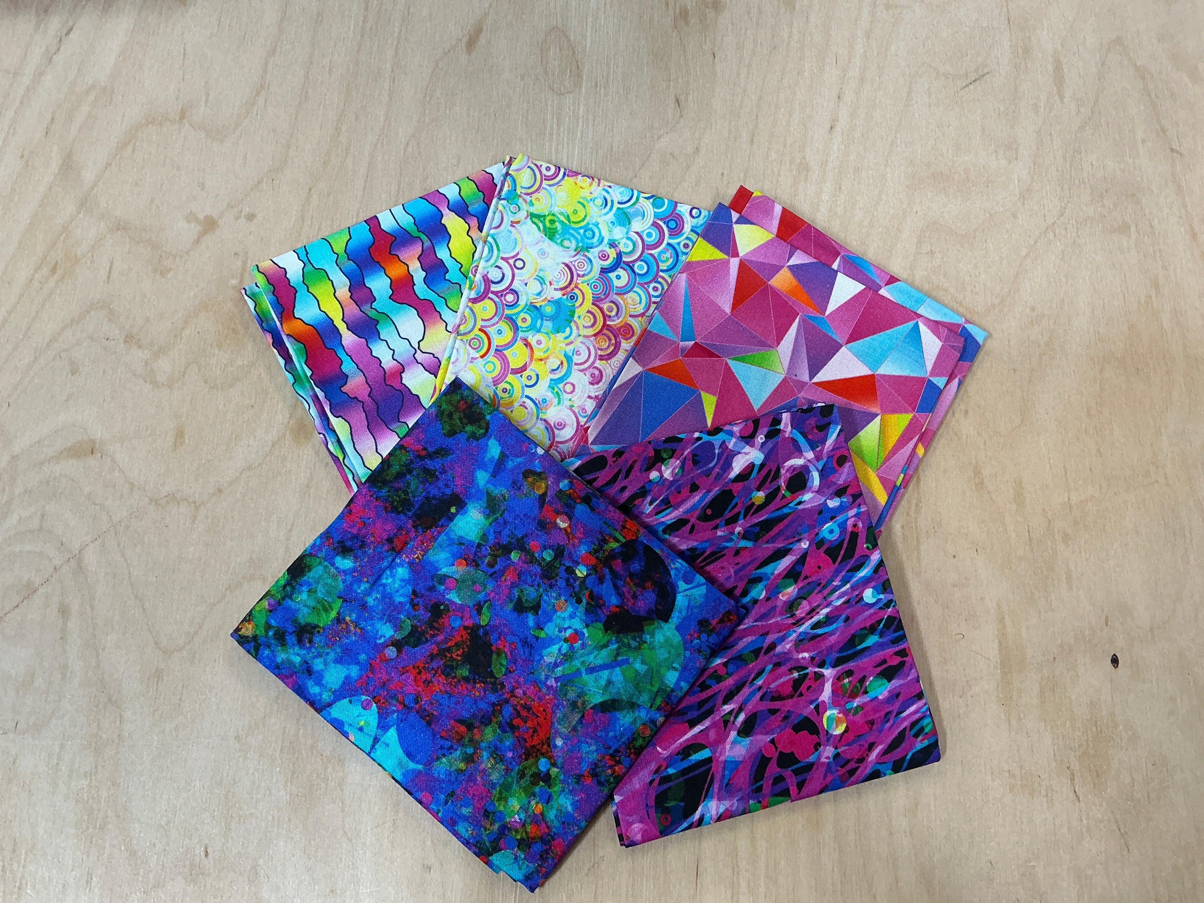 Abstract Multi Colour Fat Quarter Bundle