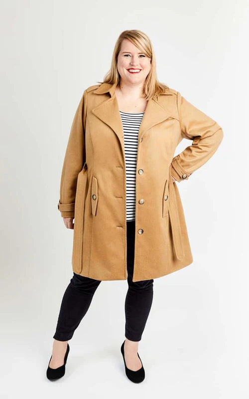 Chilton Trench Coat Cashmerette Paper Sewing Pattern (Size 12-32)