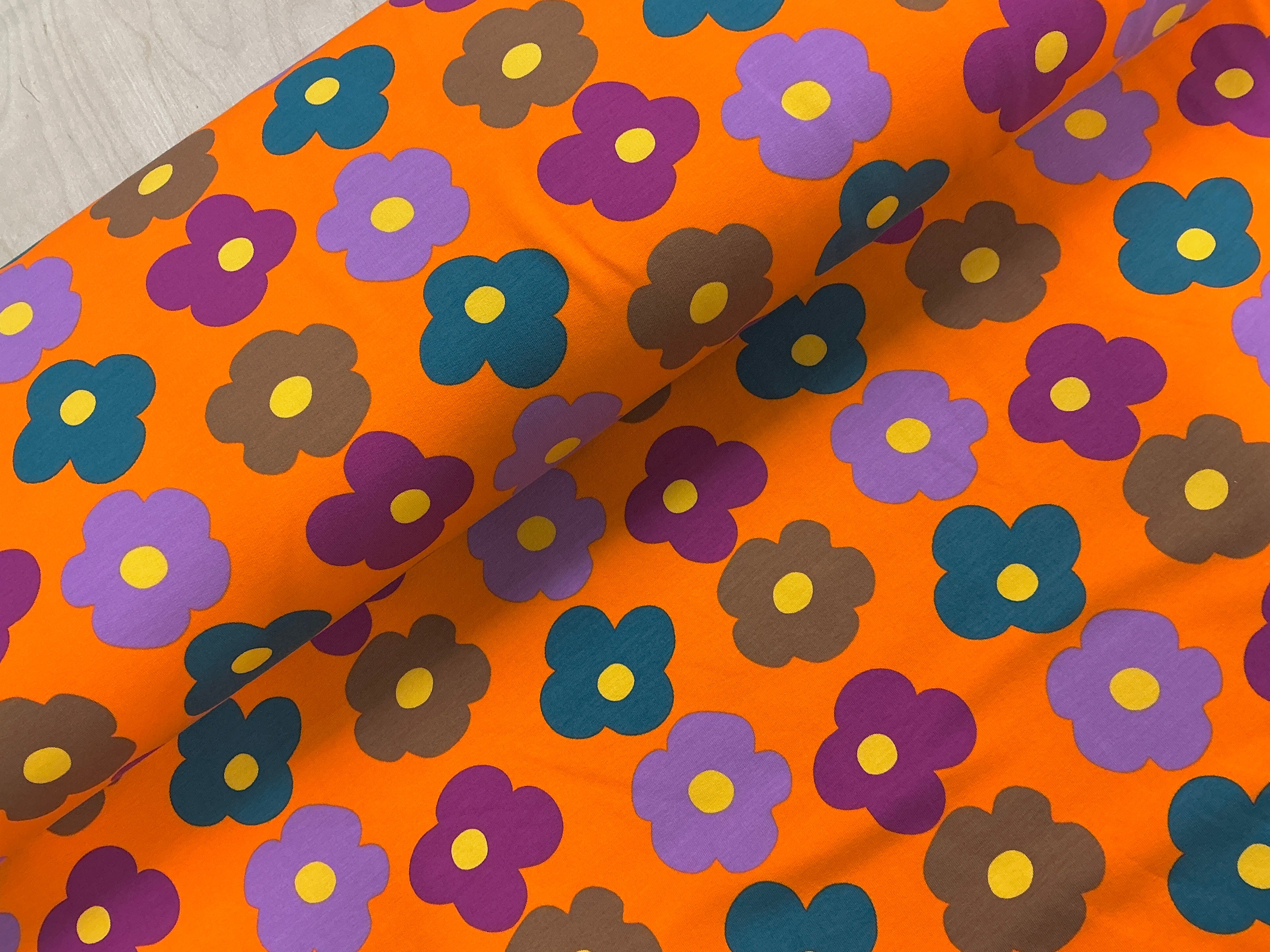 Pop Flowers Brushed French Terry