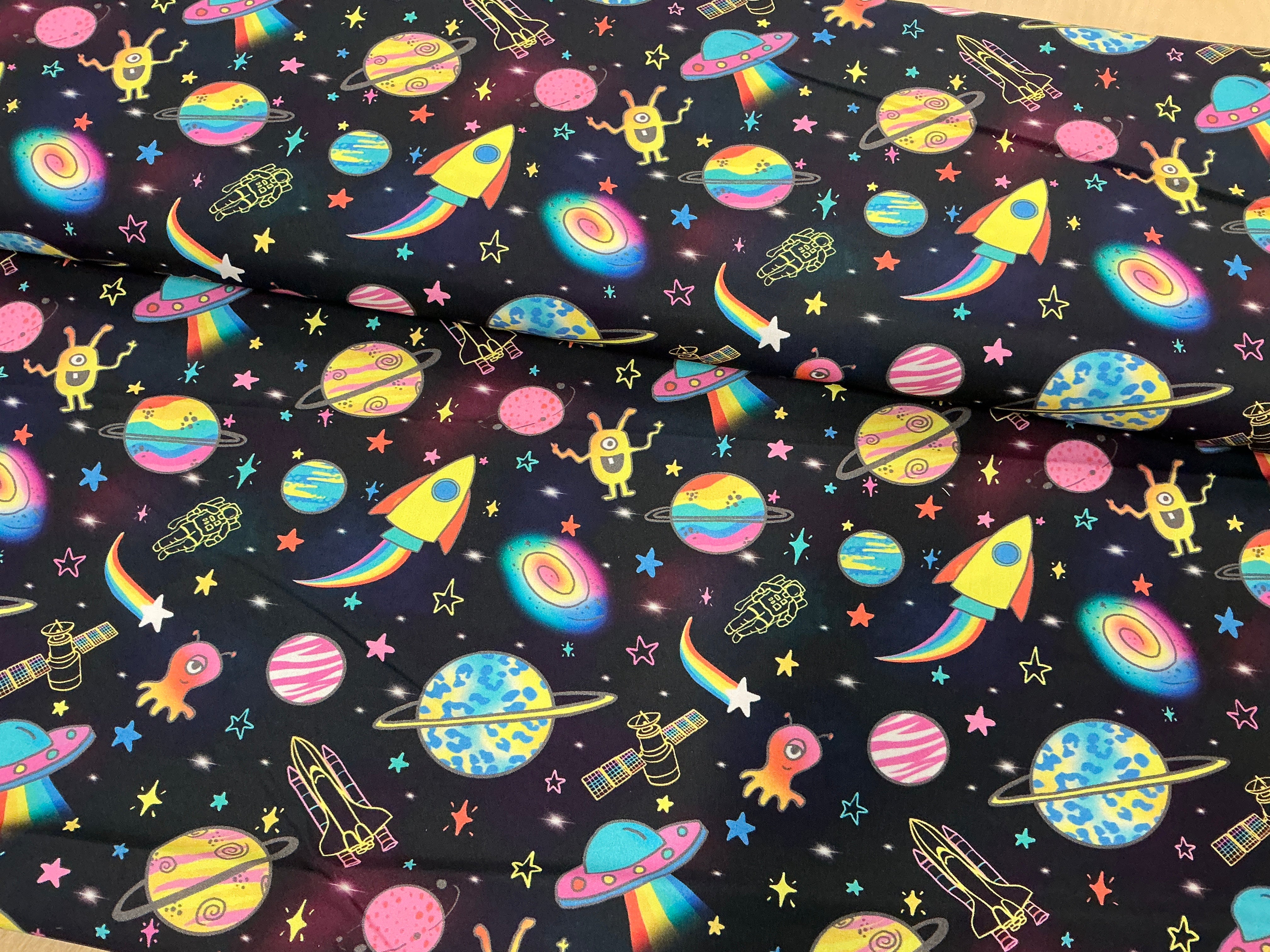 Rainbow Space Cotton Poplin