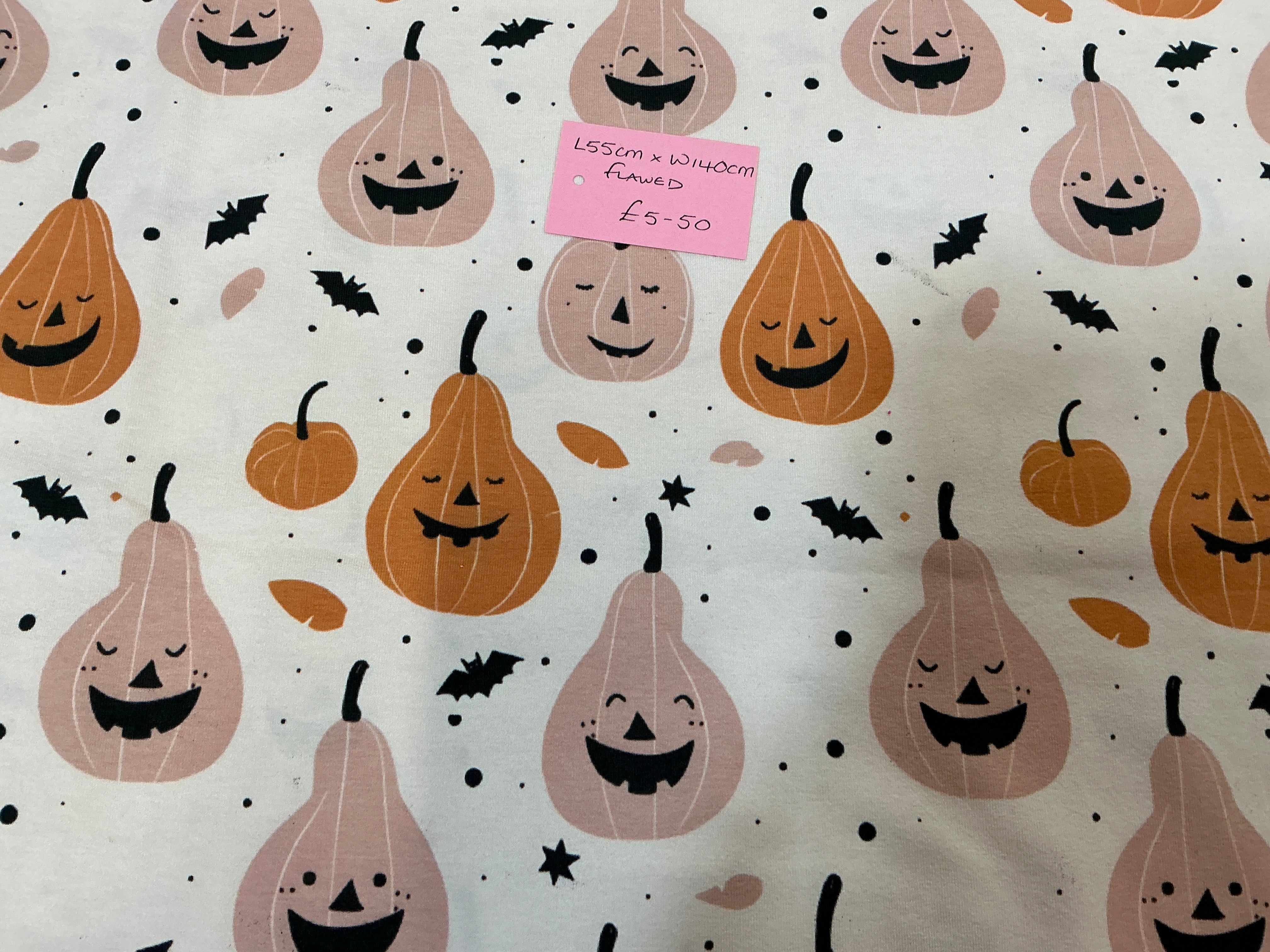 REMNANT - (FLAWED) L55cm x W140cm Jack O’Lanterns Jersey