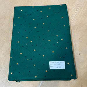 REMNANT - 1.95M x 1.45M Gold Stars on Bottle Cotton