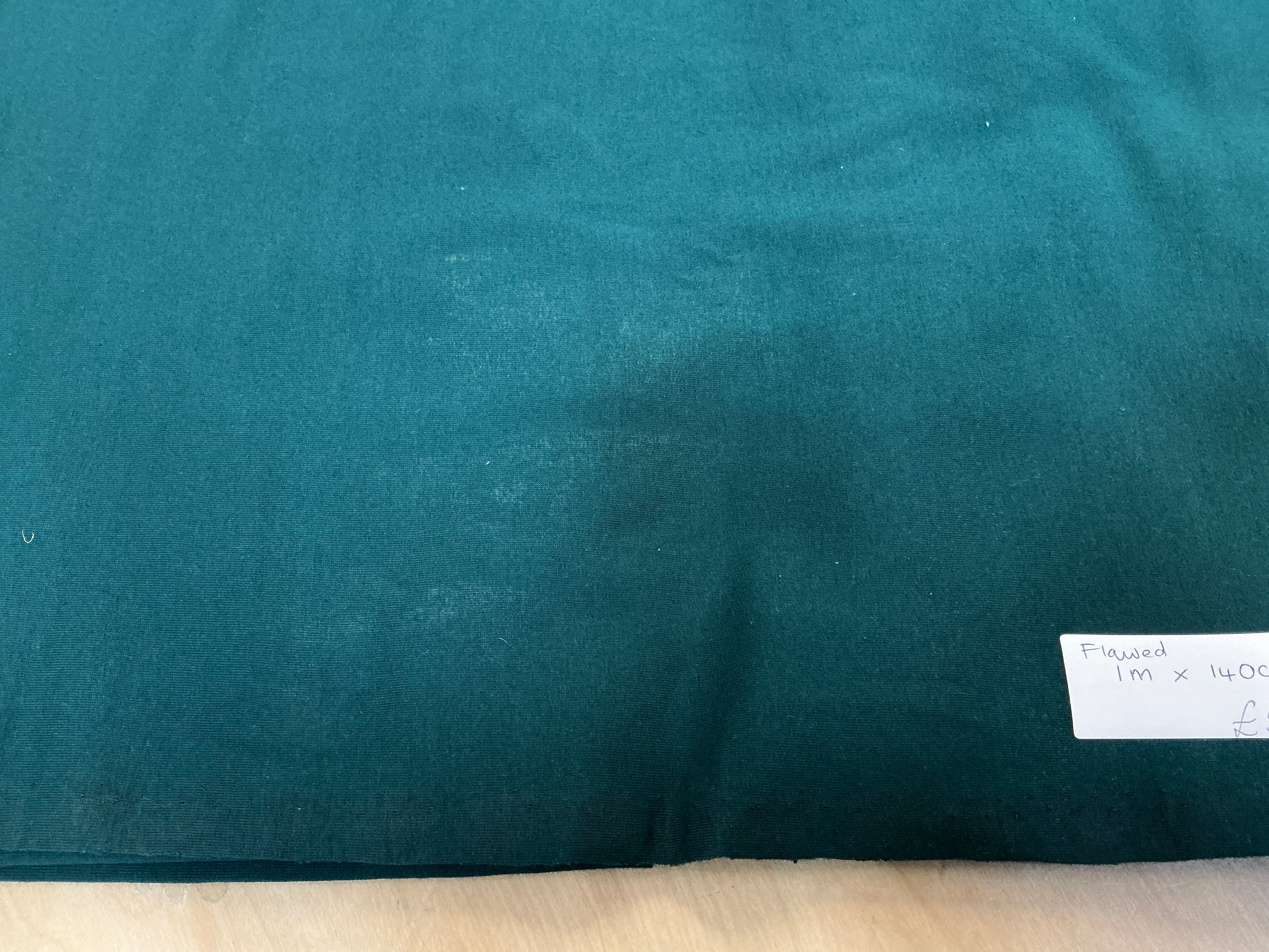 REMNANT  -  (FLAWED) L 1m x W 140cm Bottle Green Brushed Back French Terry