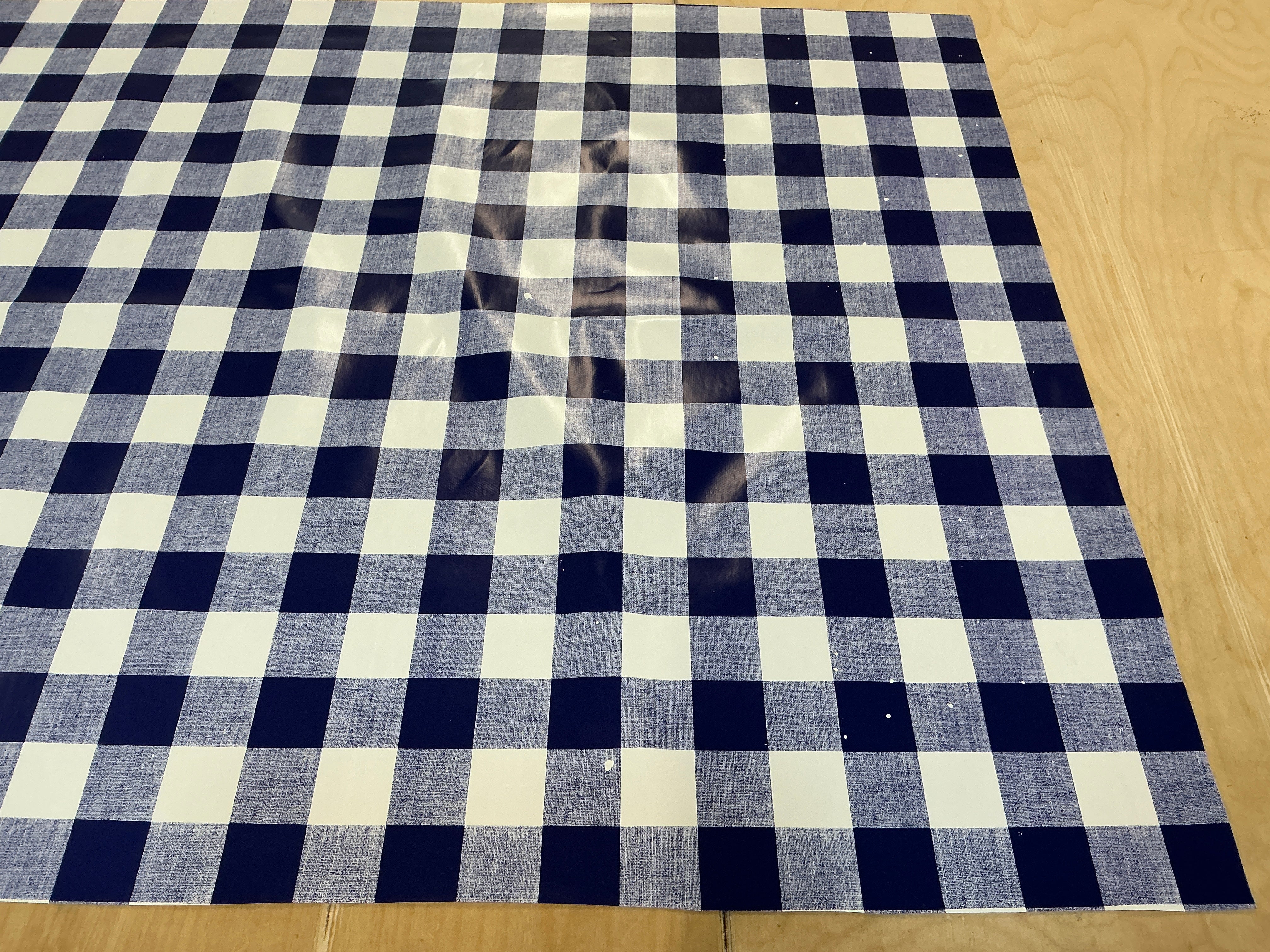 REMNANT  - (MARKED) L80cm x W1.35m PVC Navy Gingham