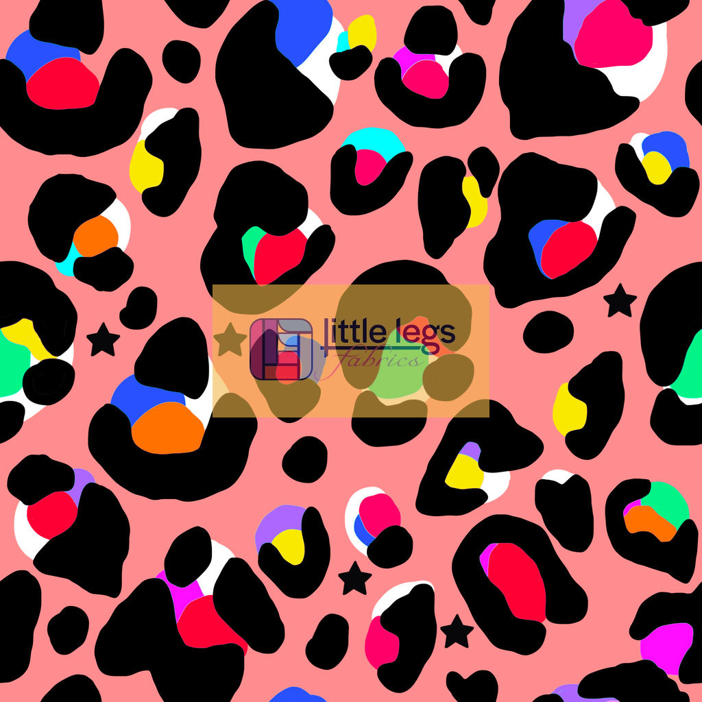 PRE ORDER Carnival Leopard Print Peach Cotton Jersey Fabric - DUE IN STOCK END OF FEBRUARY