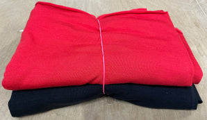 REMNANT  - Bamboo Jersey Bundle: Black 40cm x 1.5M, Red 45cm x 1.5M