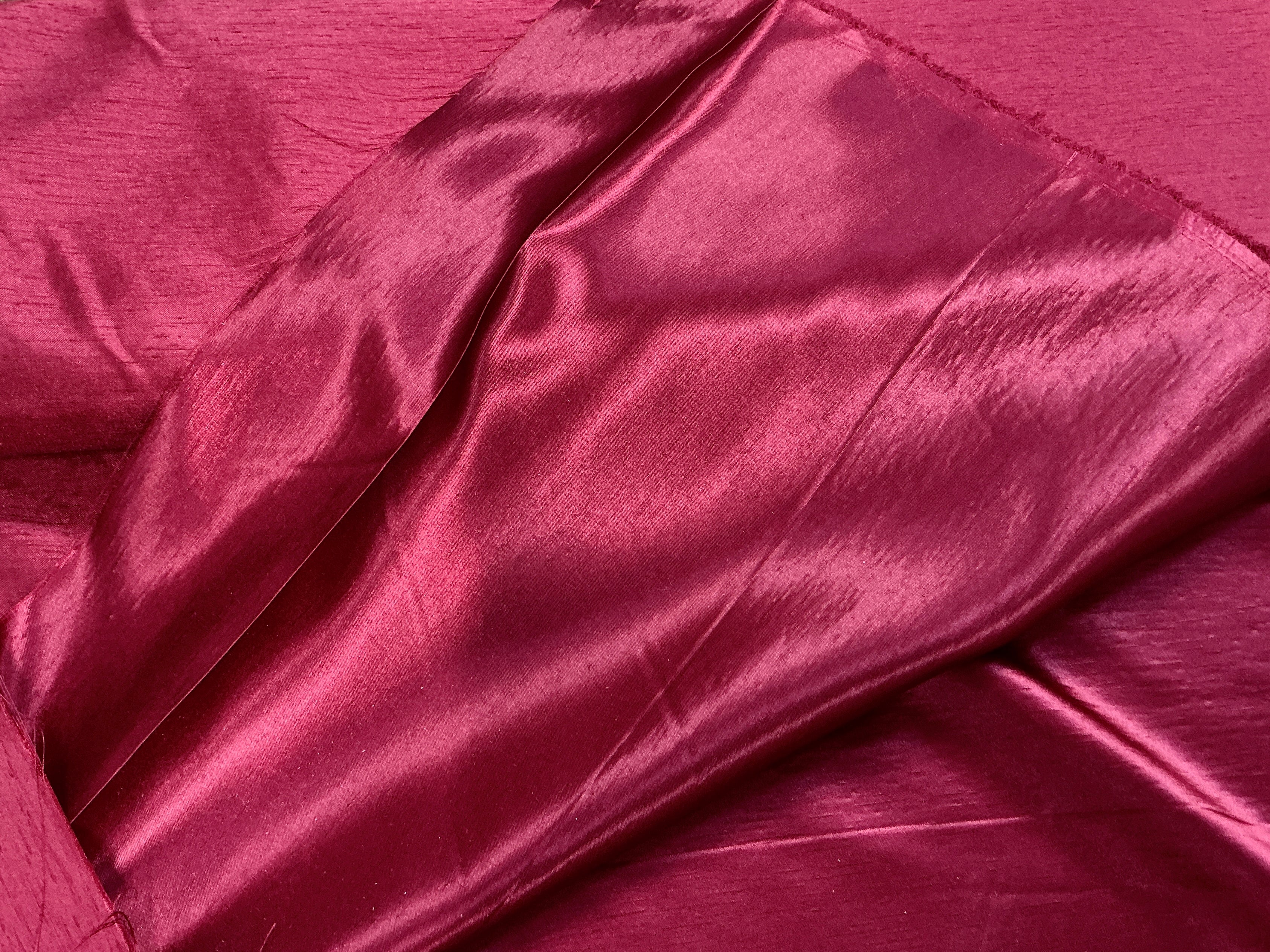 STOCKROOM CLEARANCE - Dark Red Silk Dupion Effect Fabric