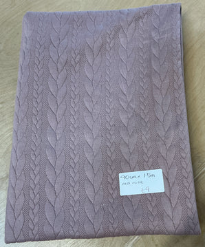 REMNANT - L90cm x W1.5M Old Rose Cable Knit