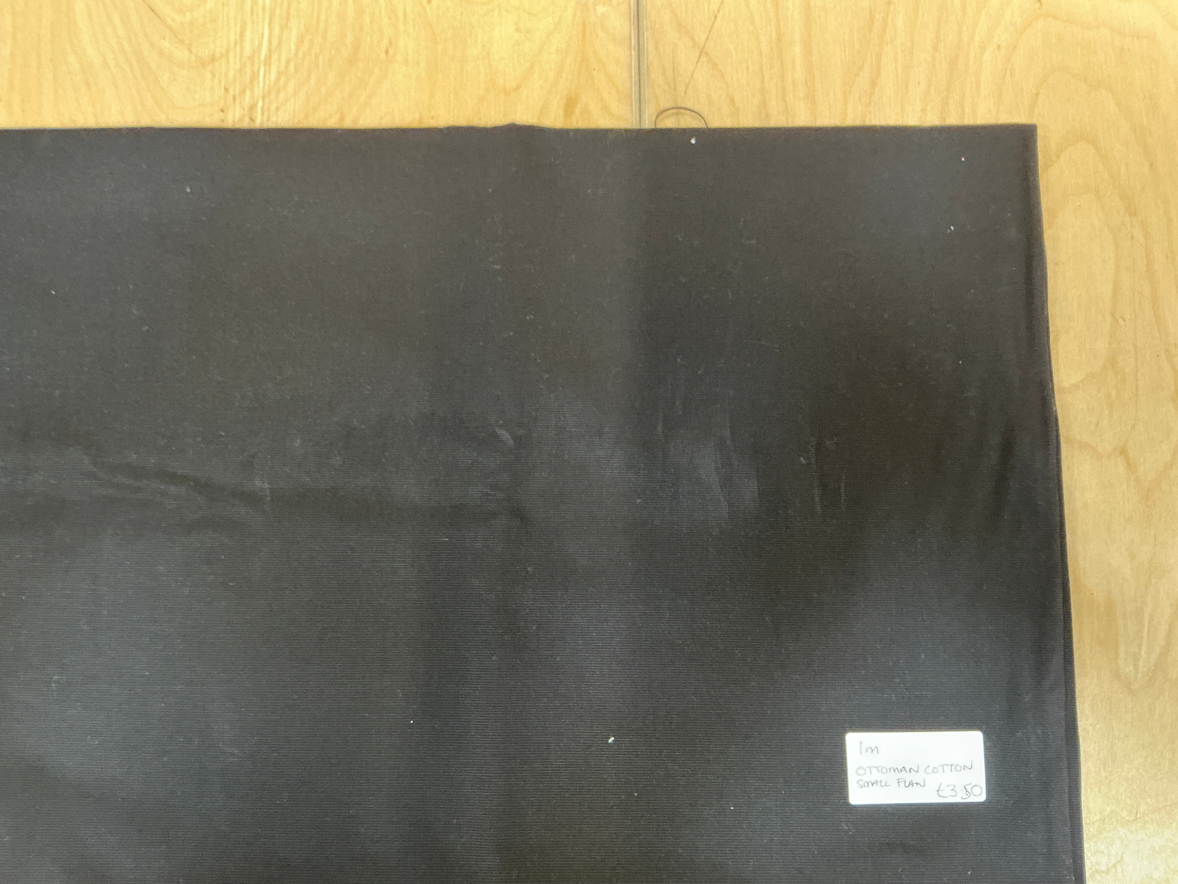 REMNANT - (FLAWED) L1M x W1.5M Black Ottoman Cotton