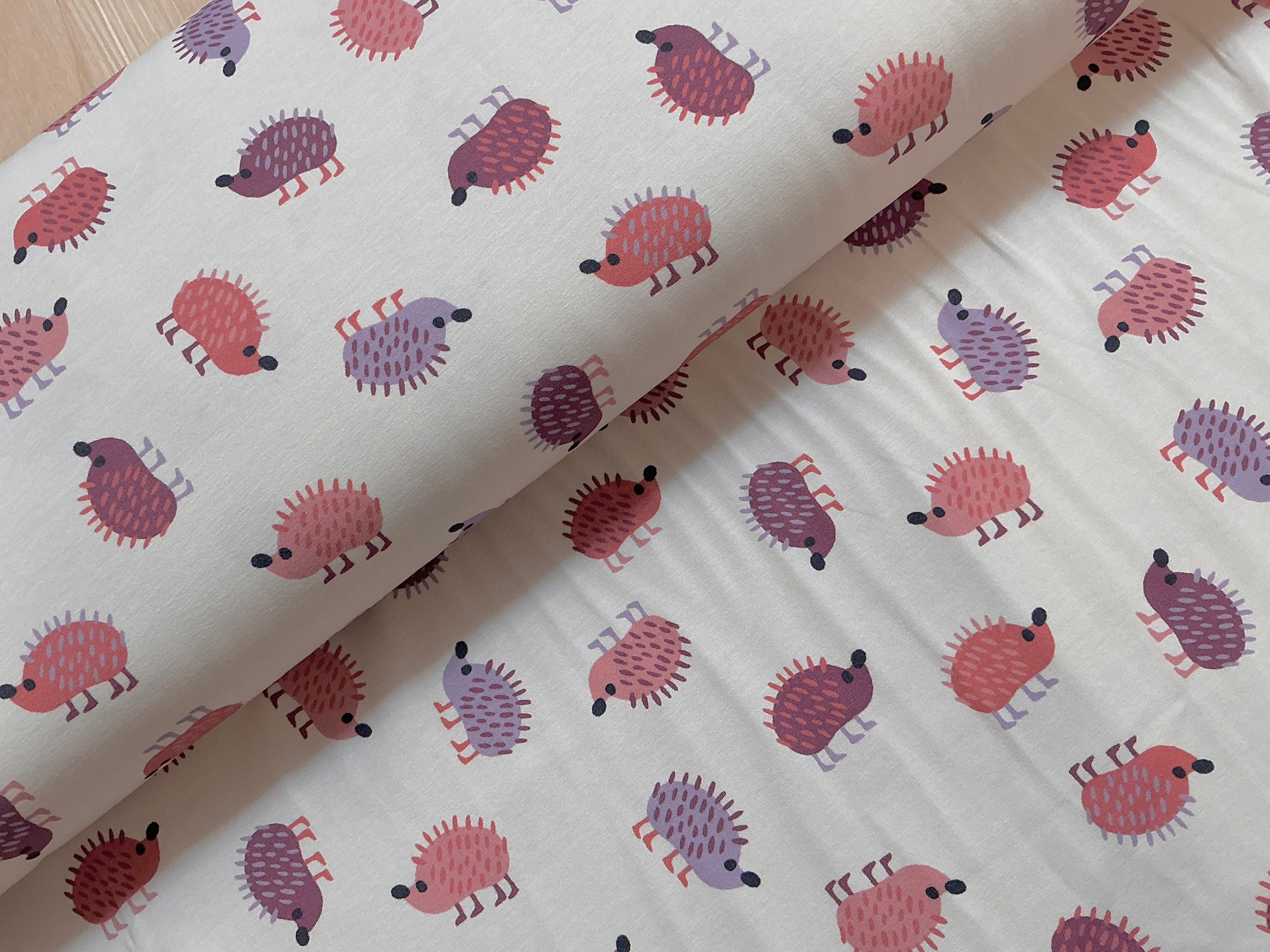 Pastel Hedgehogs Cotton Jersey