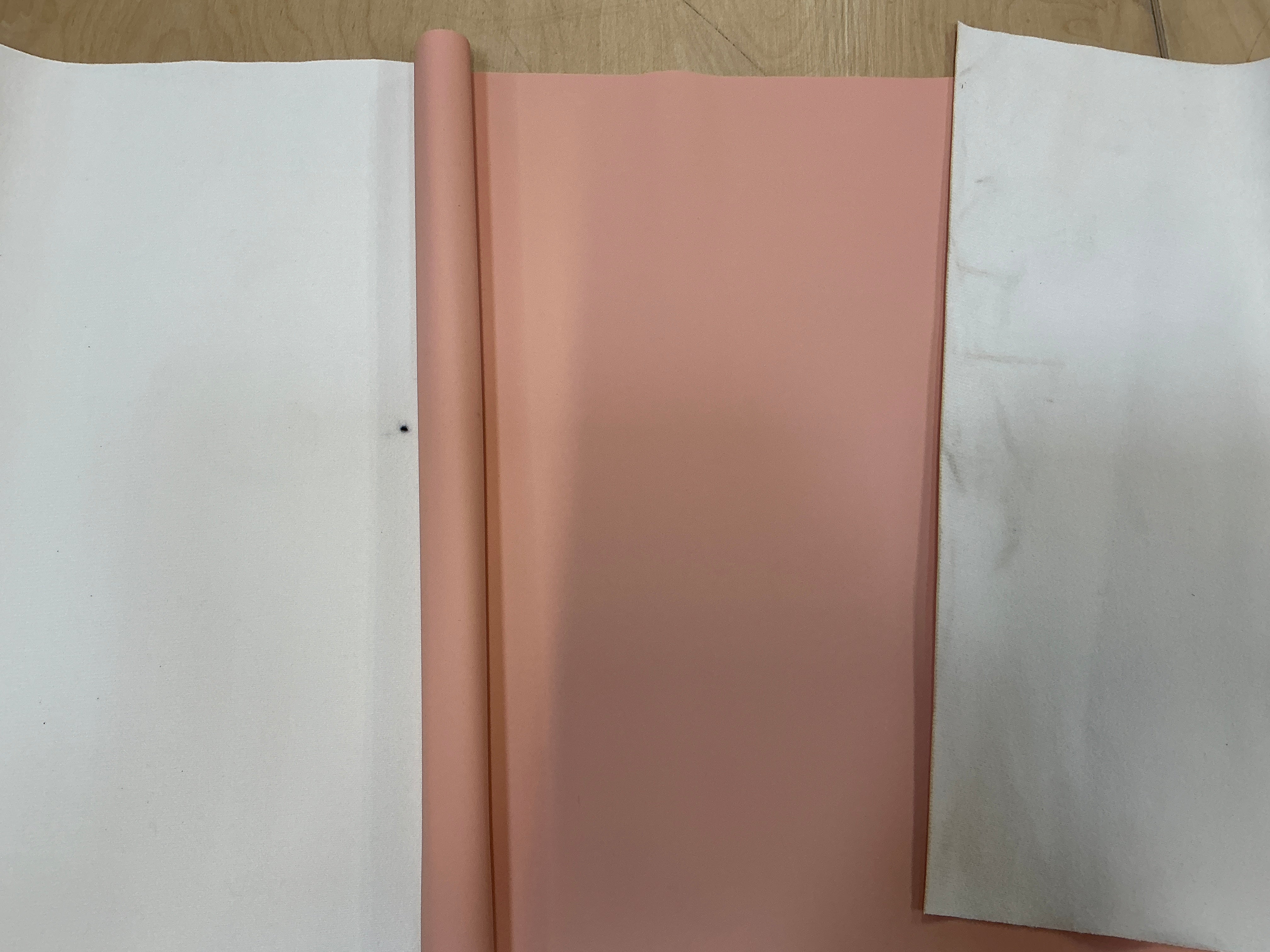 REMNANT - (MARKED) L140cm x W45cm Blush Faux Leather Vinyl (Full Roll)
