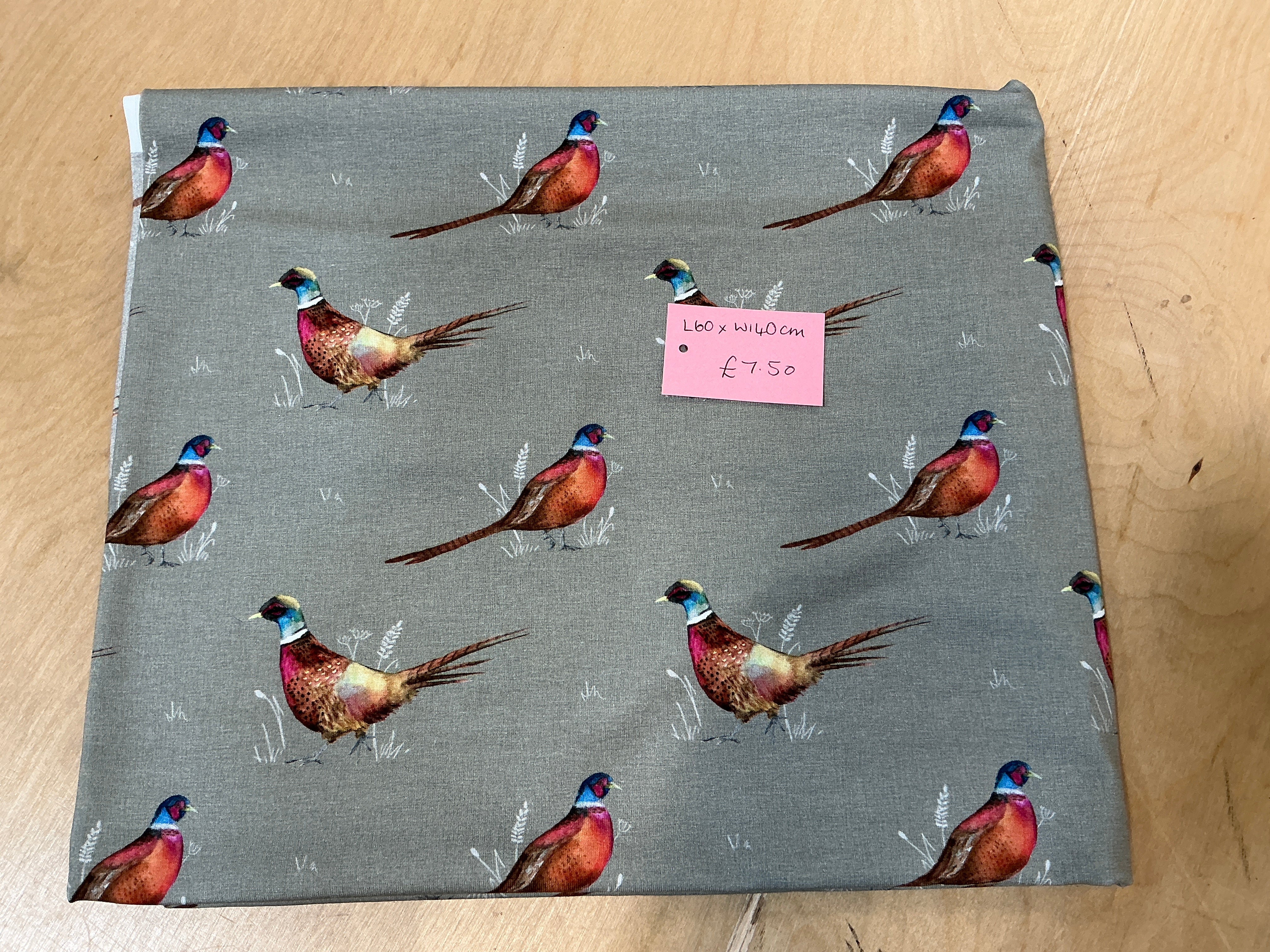 REMNANT - L60cm x W140cm Pheasant Cotton Jersey
