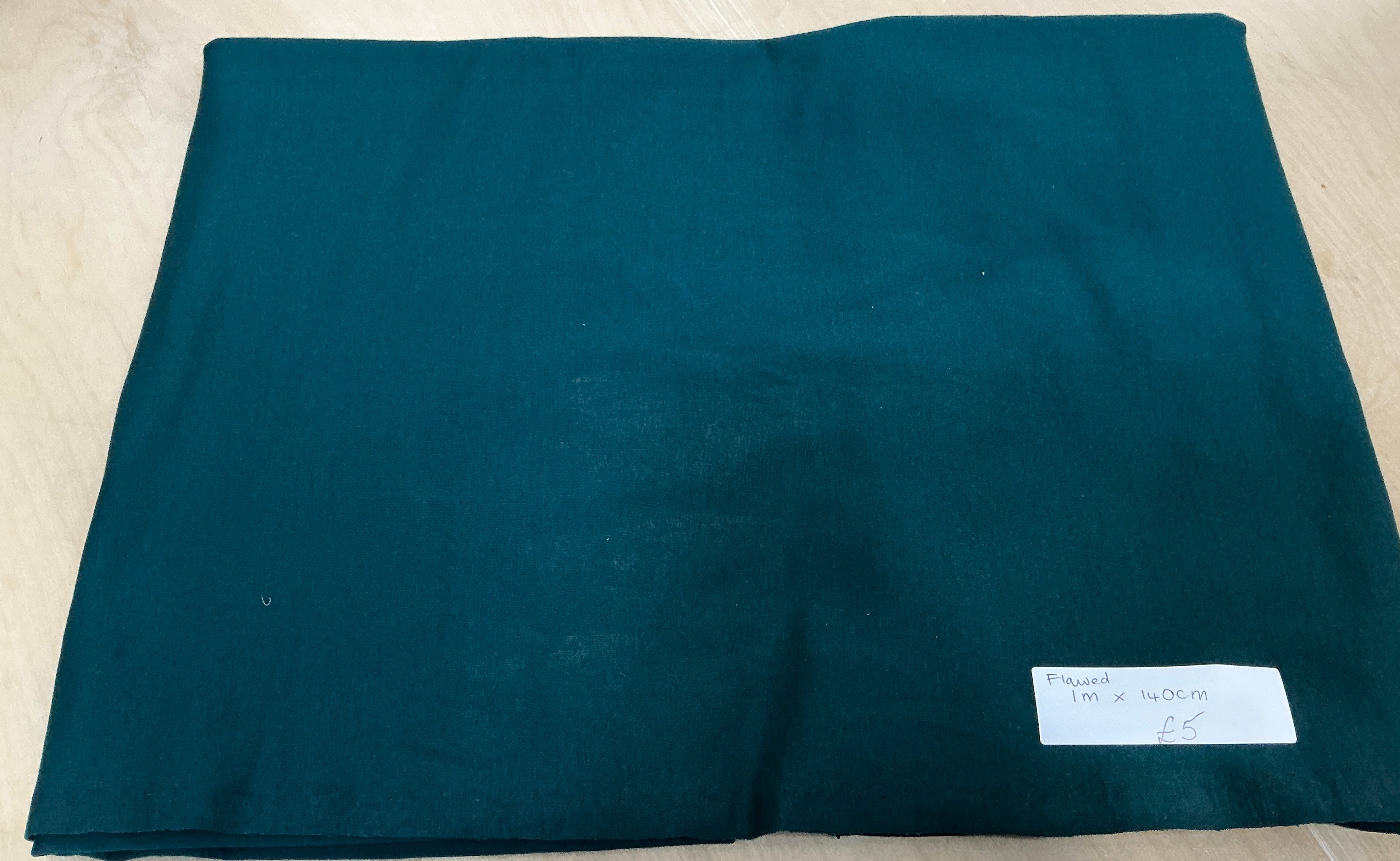 REMNANT  -  (FLAWED) L 1m x W 140cm Bottle Green Brushed Back French Terry