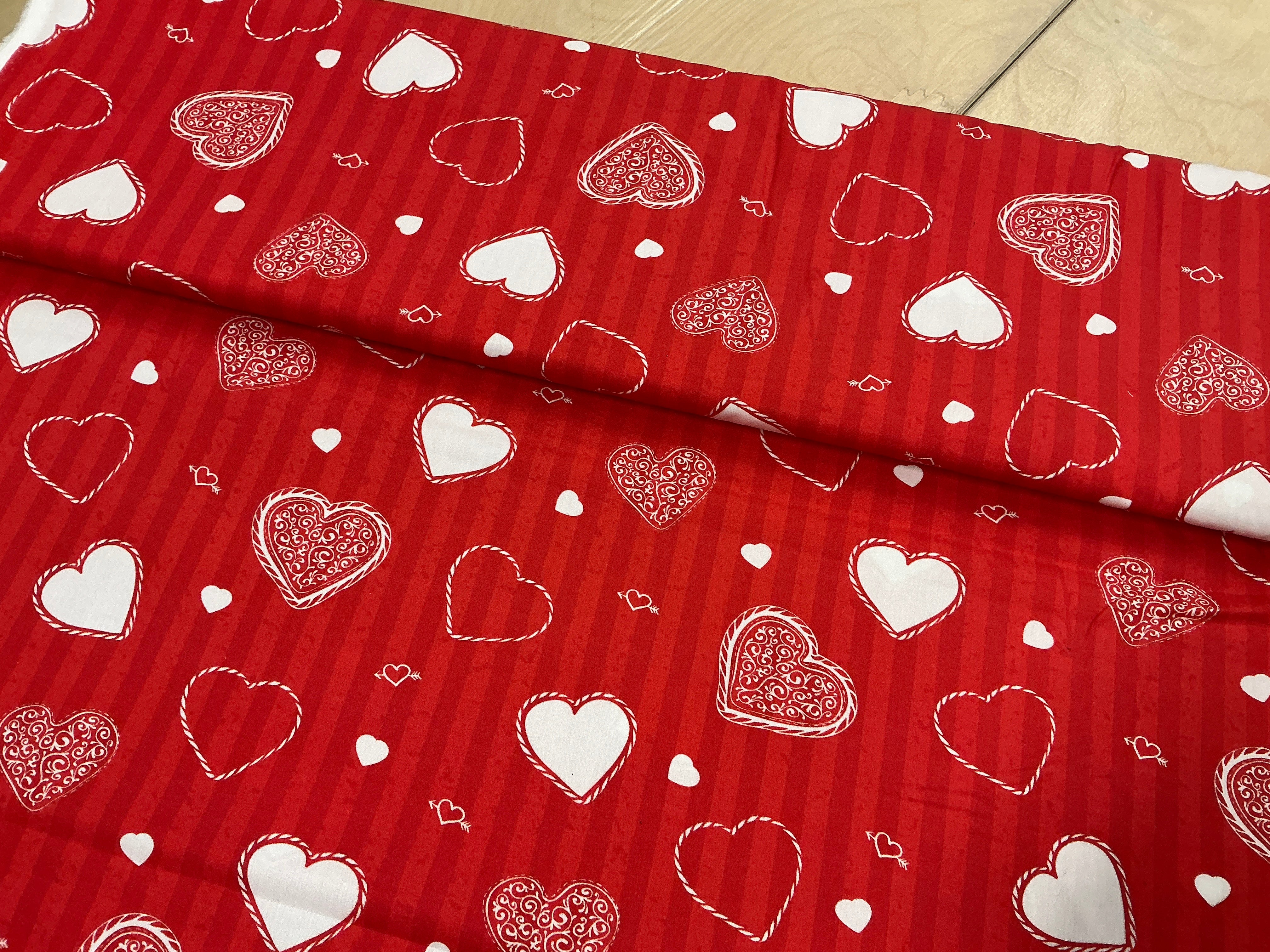 Ornamental Hearts Cotton Poplin