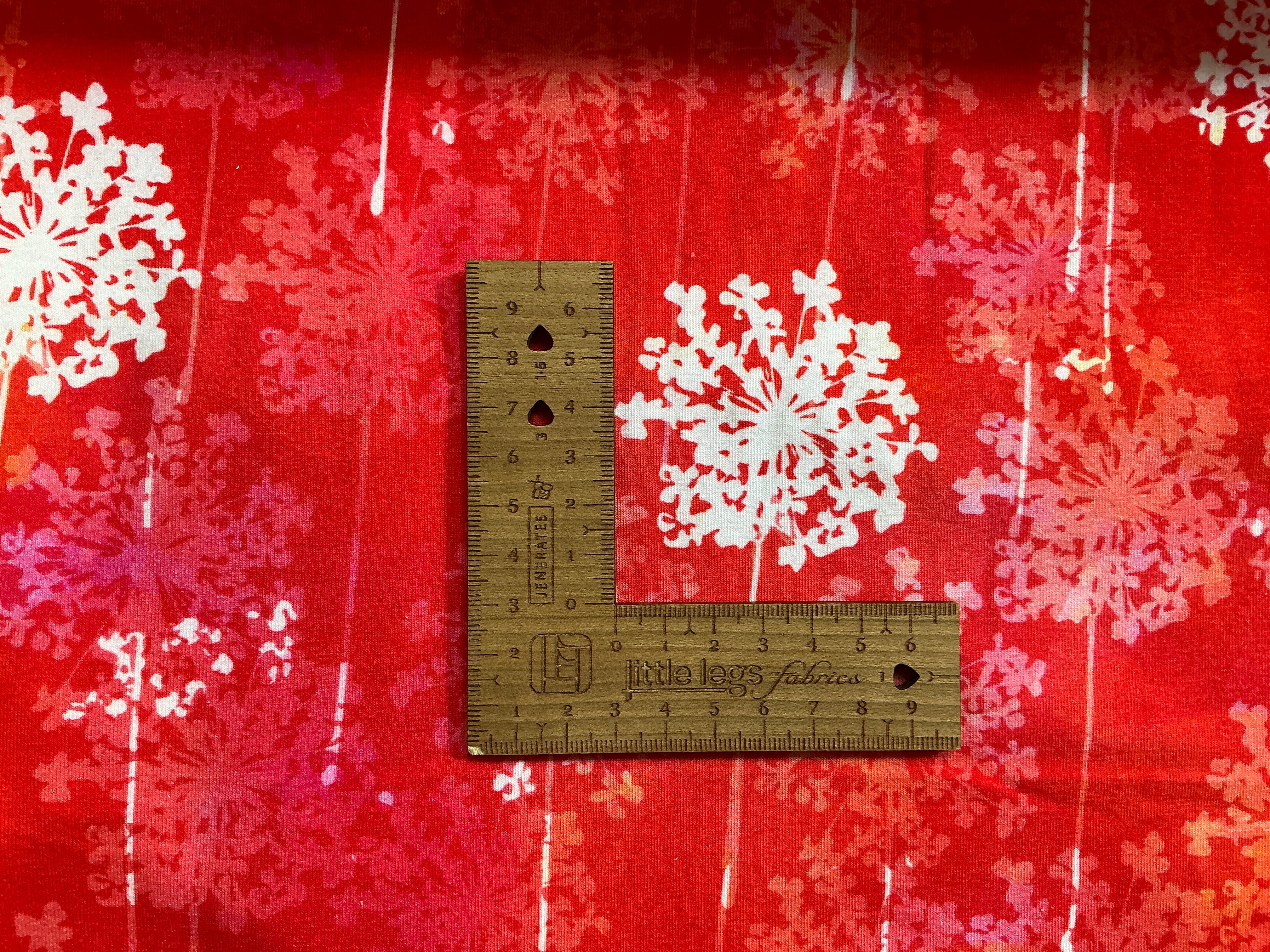 Seed Heads on Red Cotton Jersey