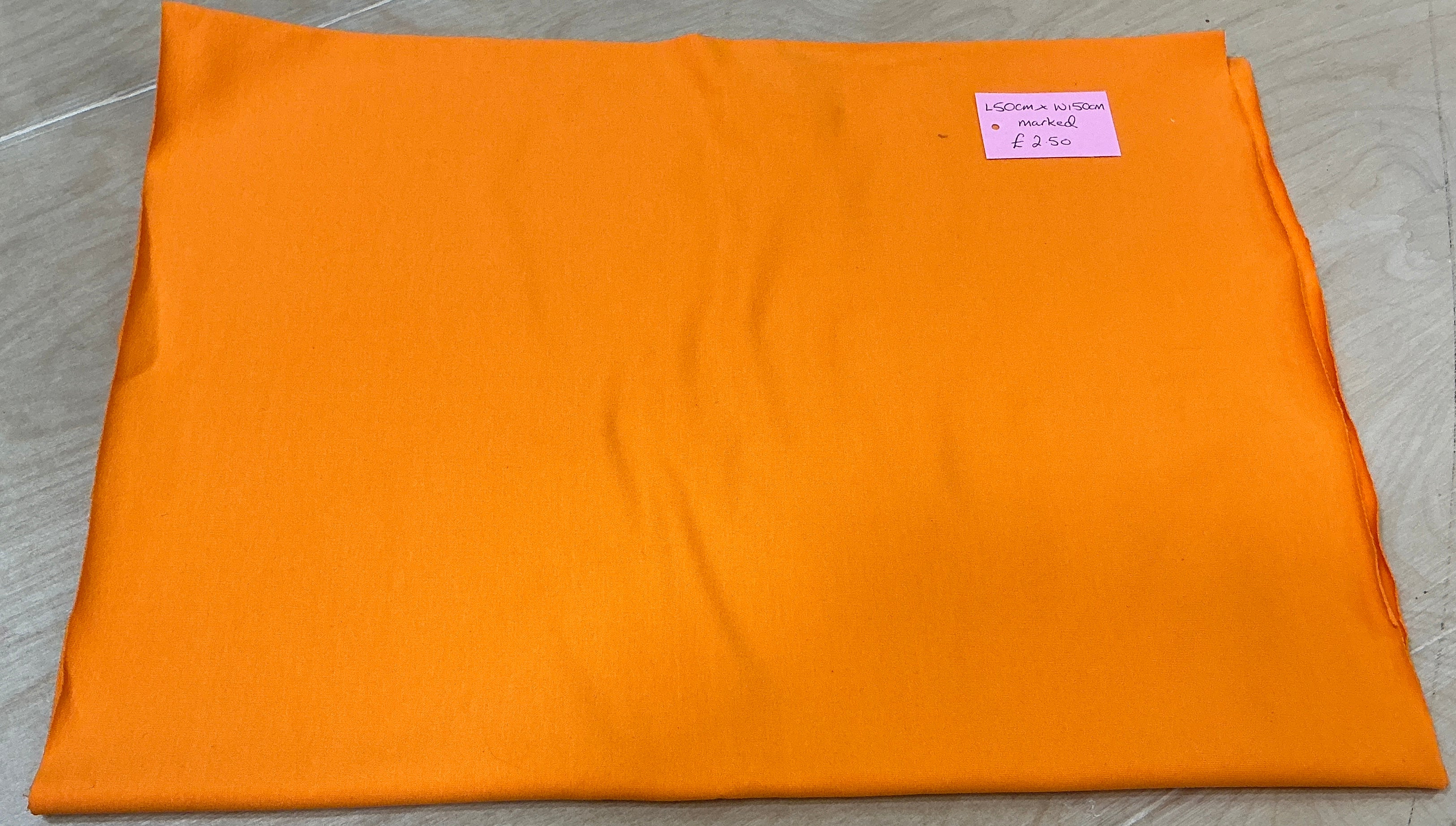 REMNANT - (MARKED) L50cm x W150cm Orange French Terry