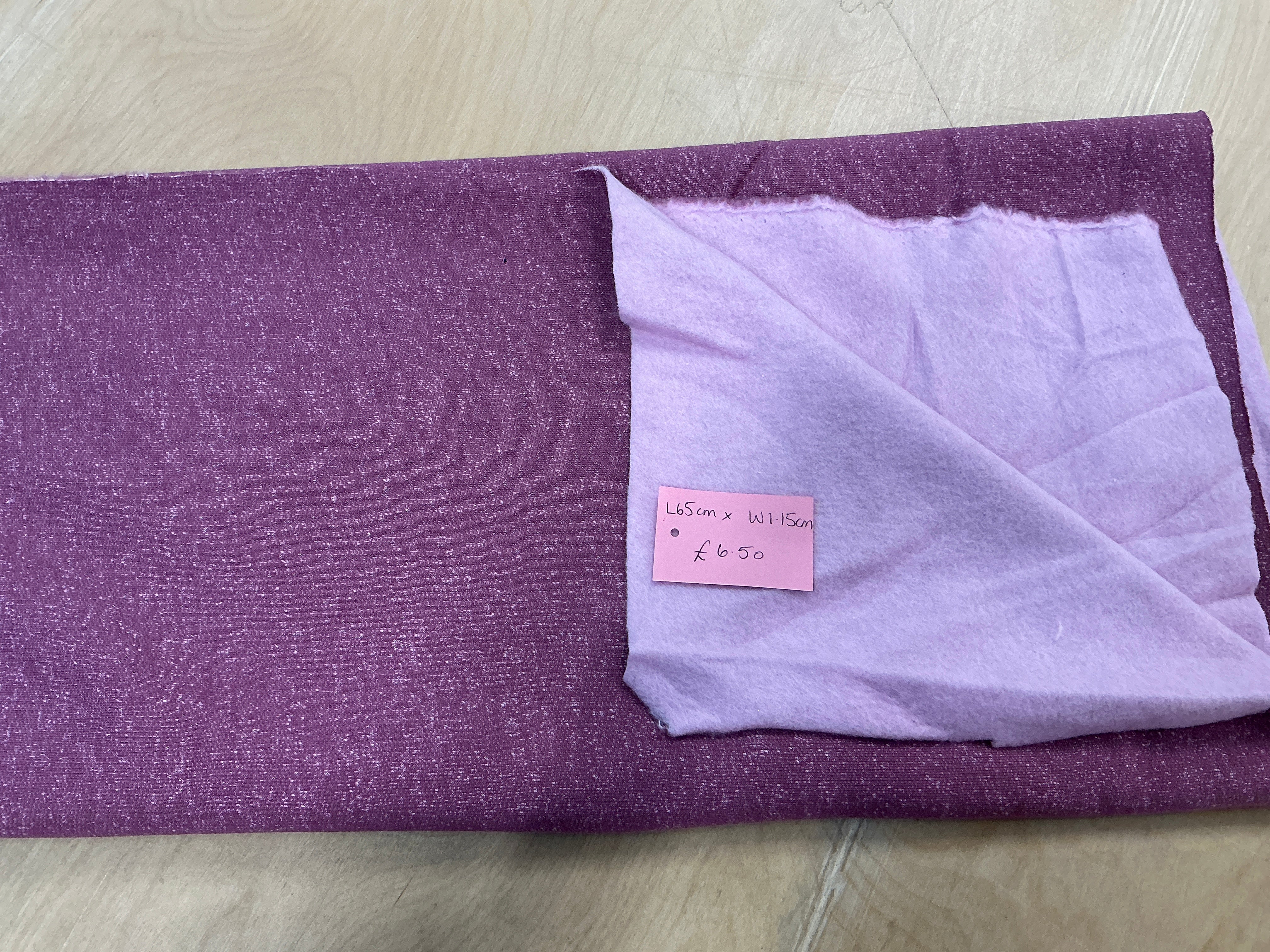 REMNANT  - L65cm x W1.15cm Double Faced Sweat Dusky Violet Melange