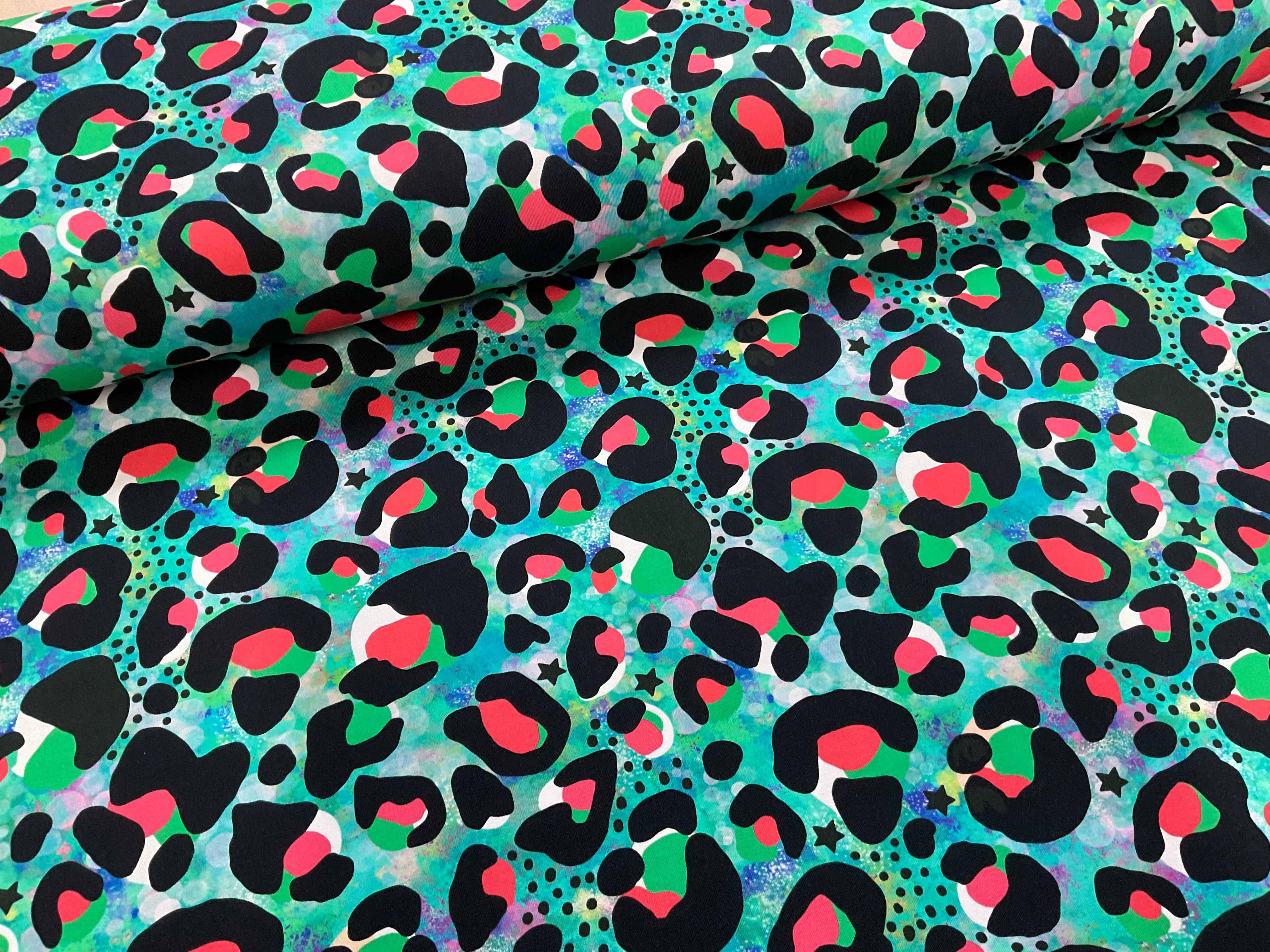 PRE ORDER Green Carnival Leopard French Terry - DUE IN STOCK MID AUGUST