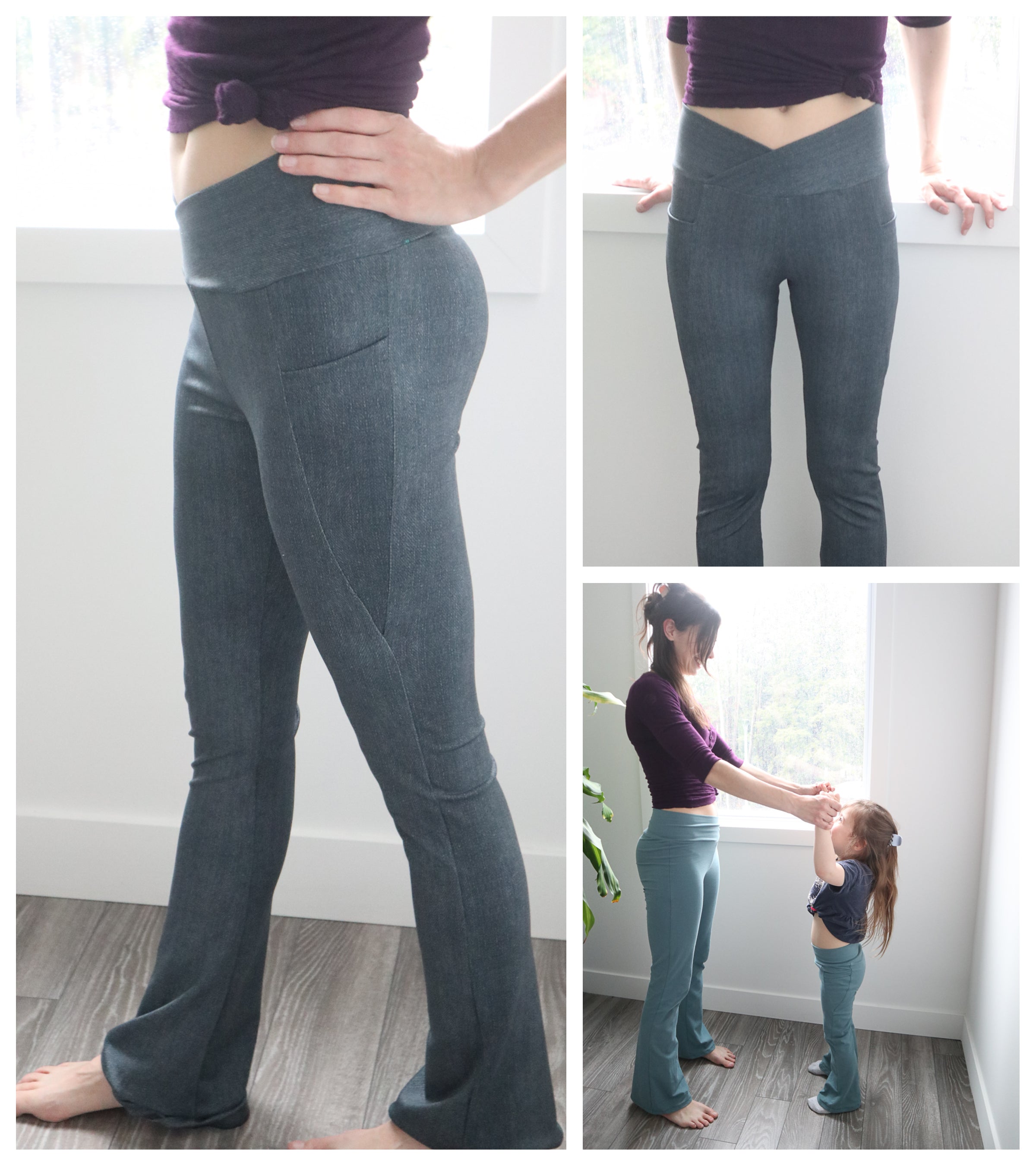 Women's Flared Leggings Peek-a-boo Paper Sewing Pattern – Little Legs ...