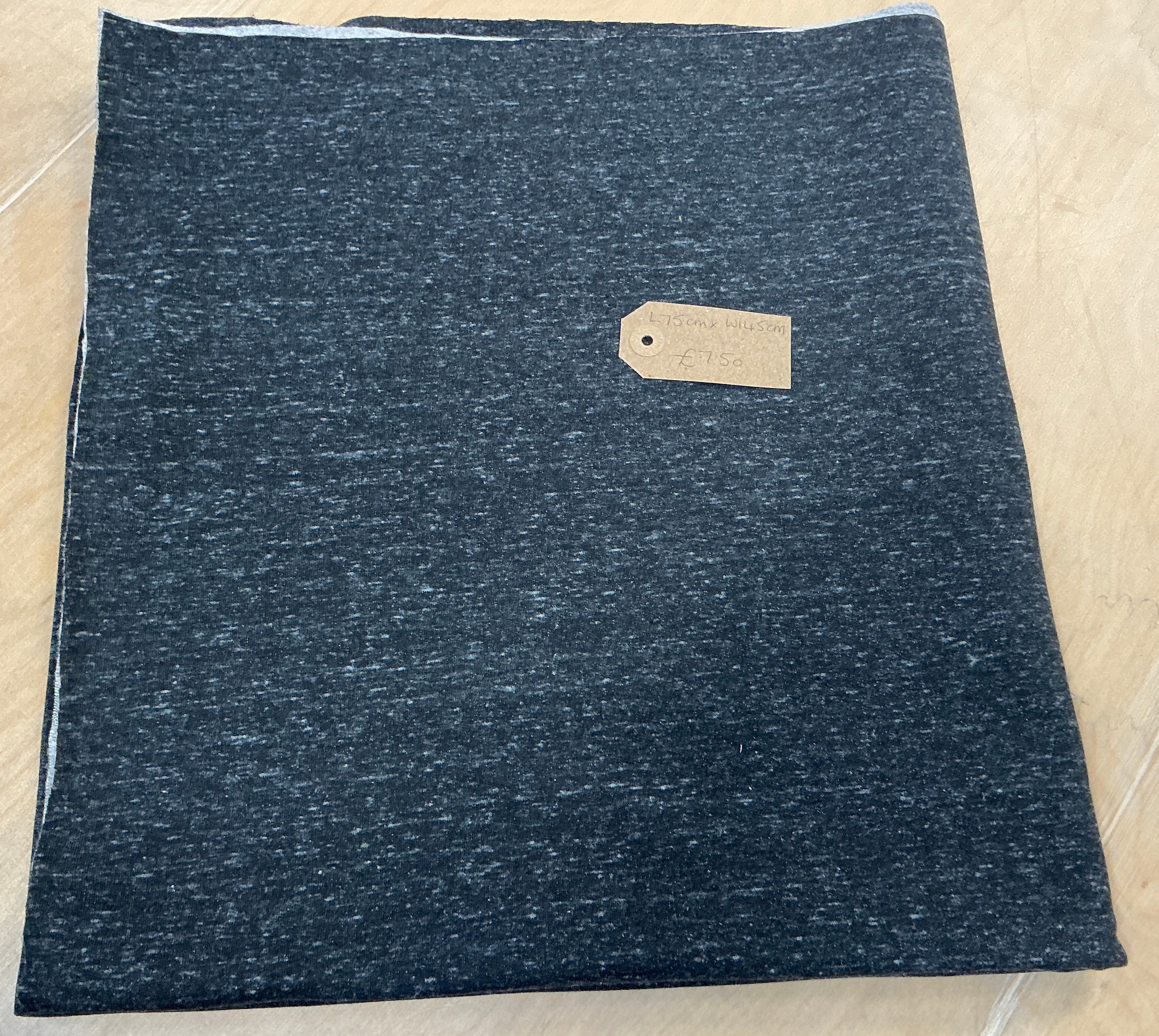 REMNANT  - L75cm x W145cm Grey/Black Melange French Terry