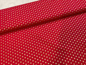 Gold Foil Stars Cotton Poplin
