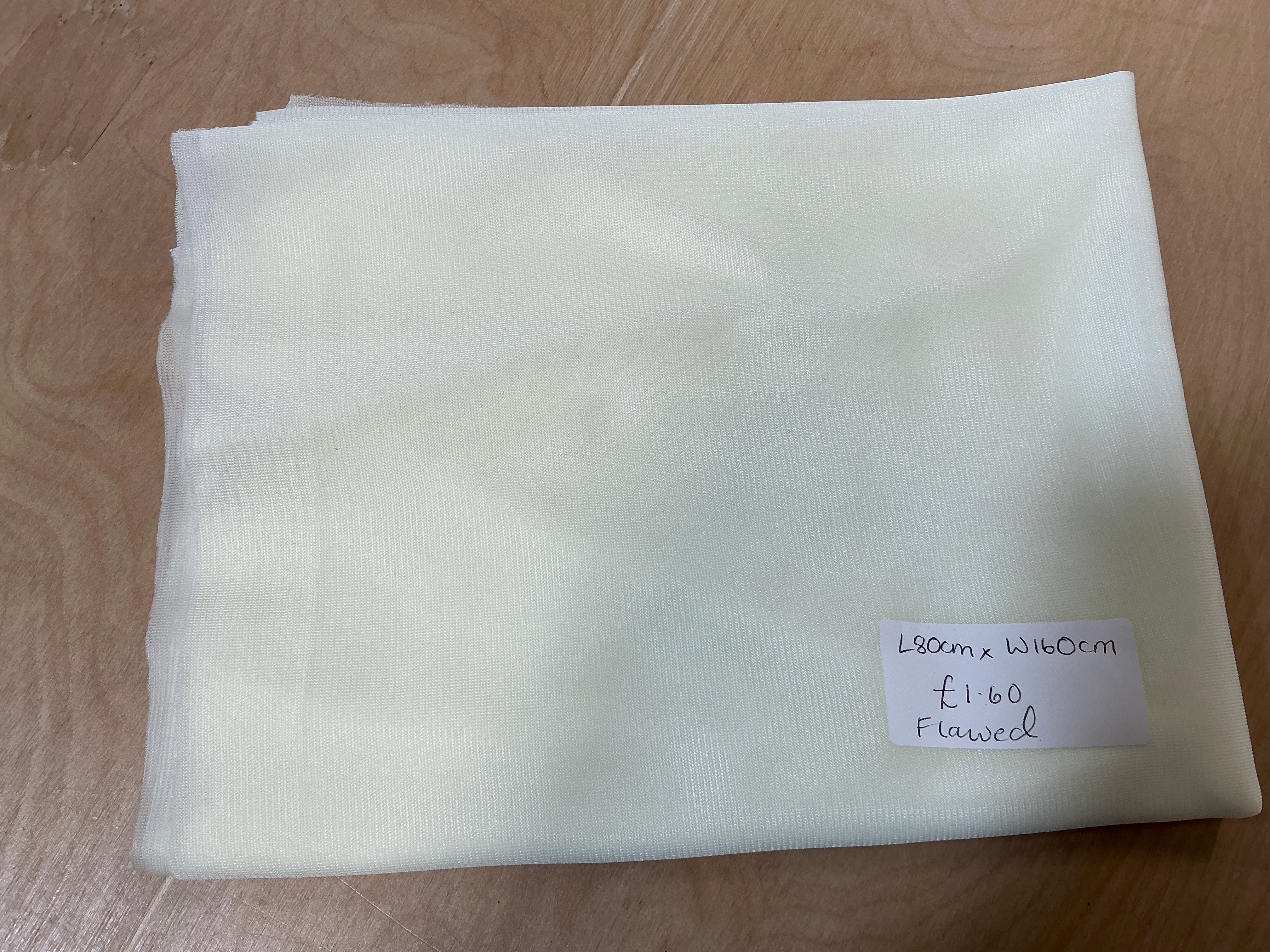 REMNANT - (FLAWED) L80cm x W160cm Medium Weight Vanilla Power Mesh