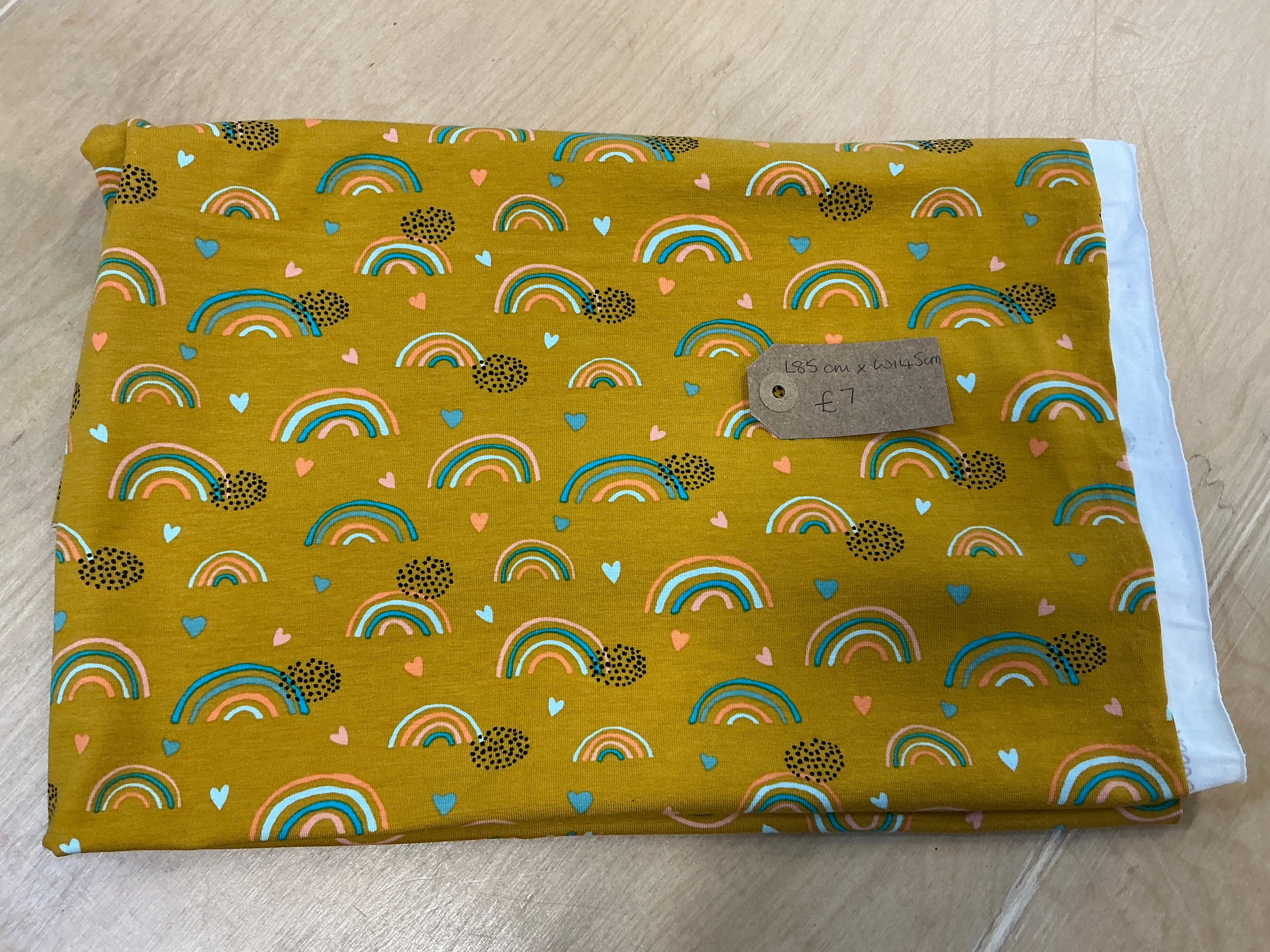 REMNANT  - L85cm x W145cm Ocre Rainbow Organic Jersey