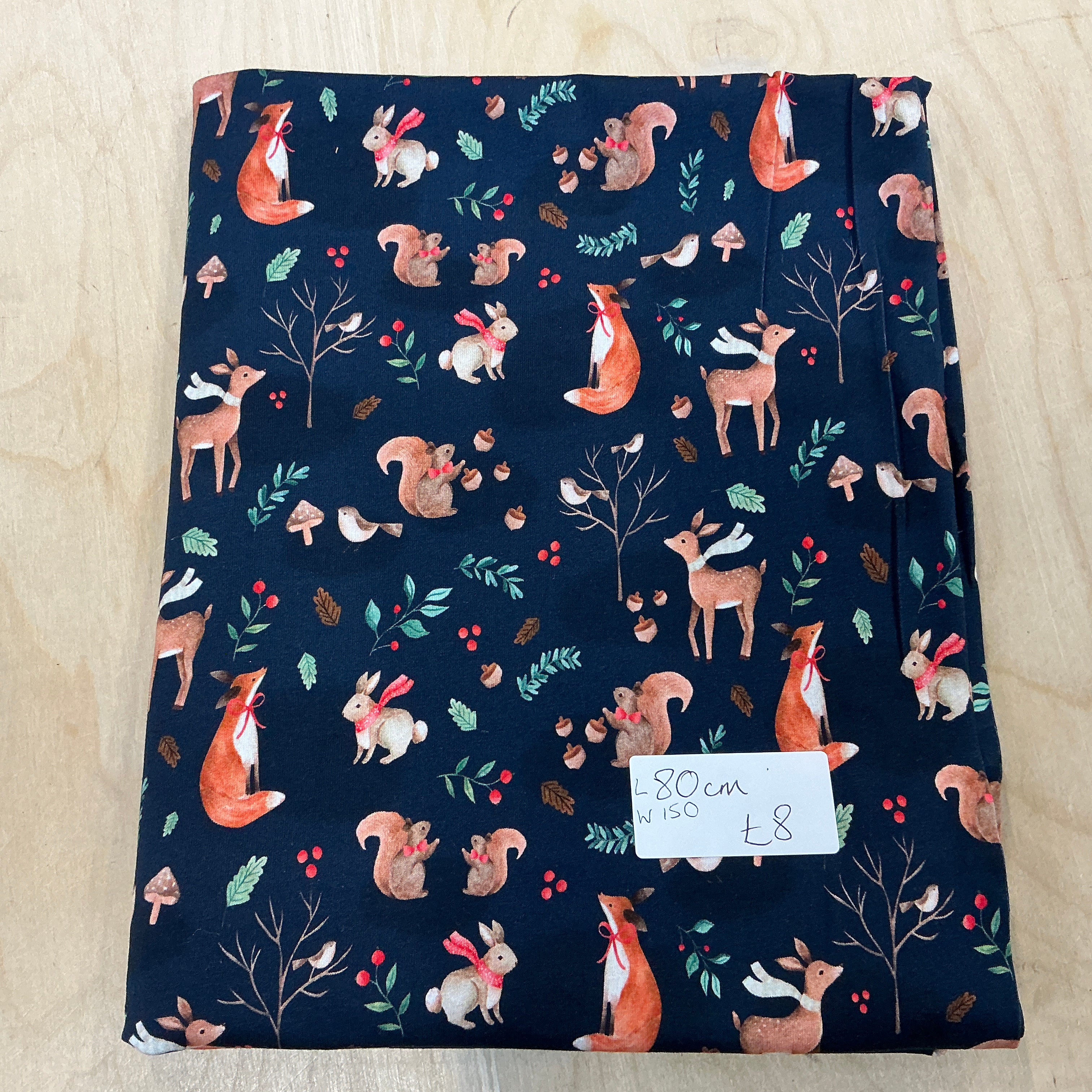 REMNANT  - L80 x W150cm Woodland Animals Jersey