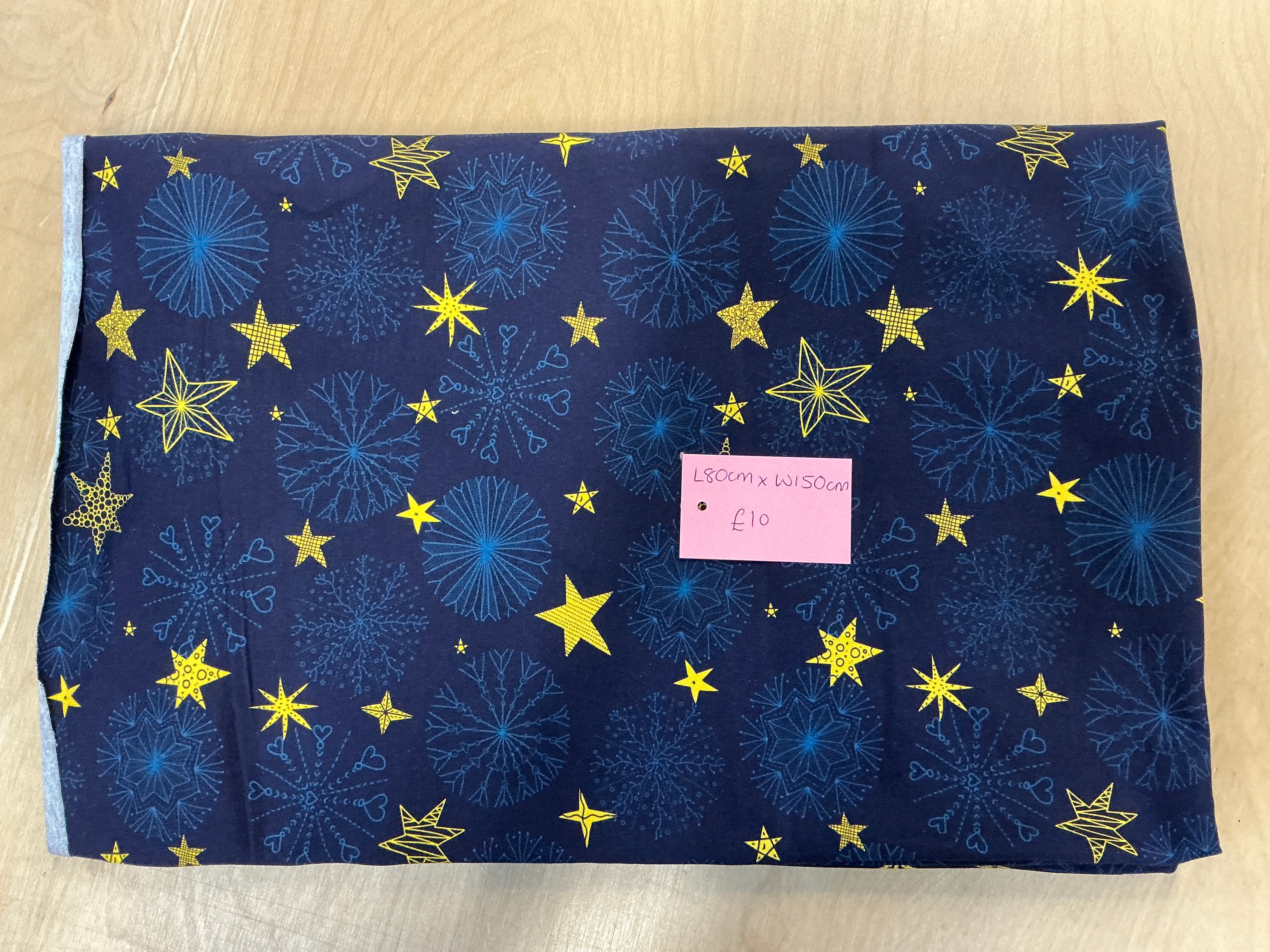 REMNANT  - L80cm x W150cm Stars and Snowflakes Jersey
