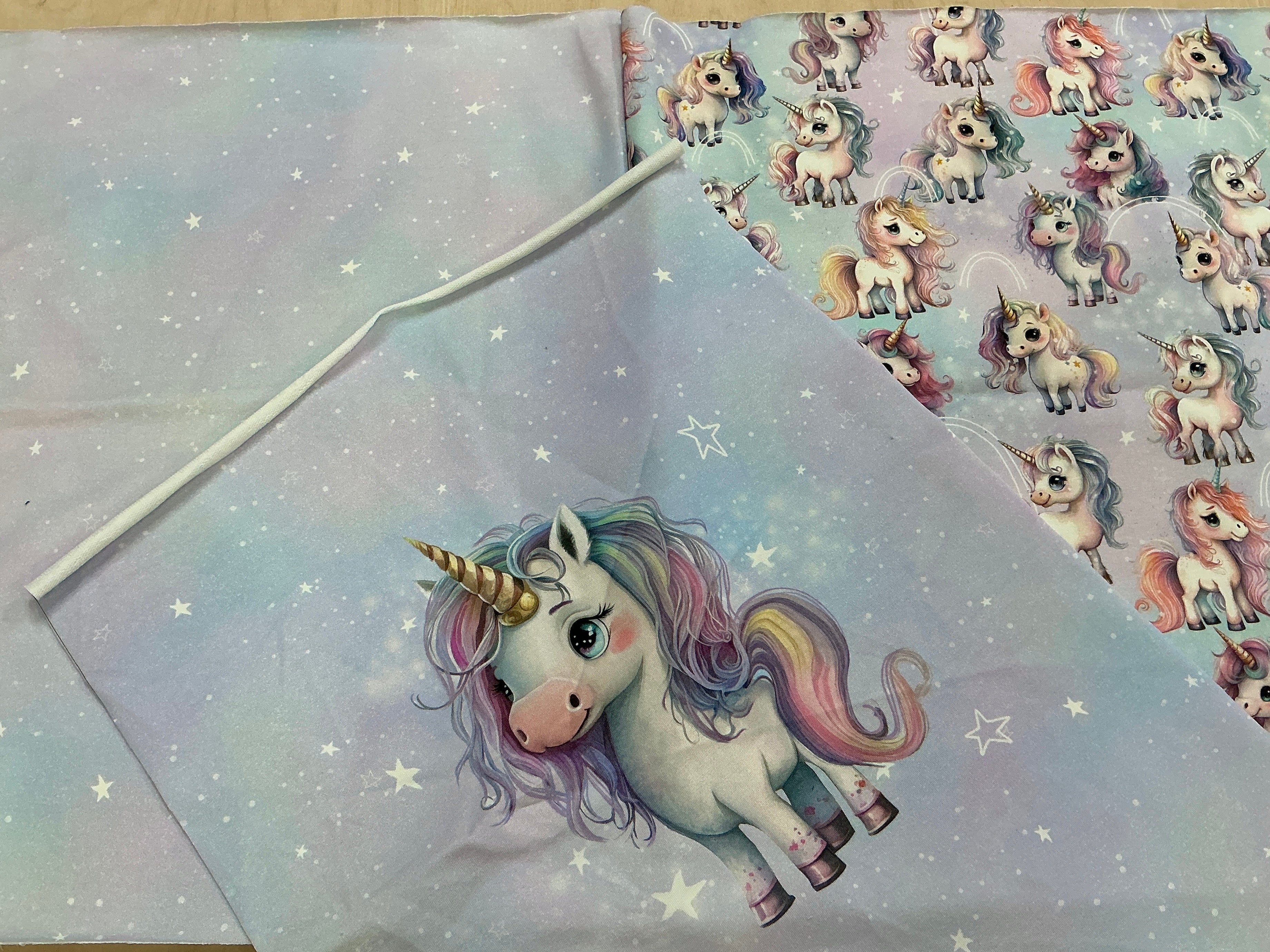 Pastel Galaxy Unicorns French Terry Panel and Coordinate Bundle