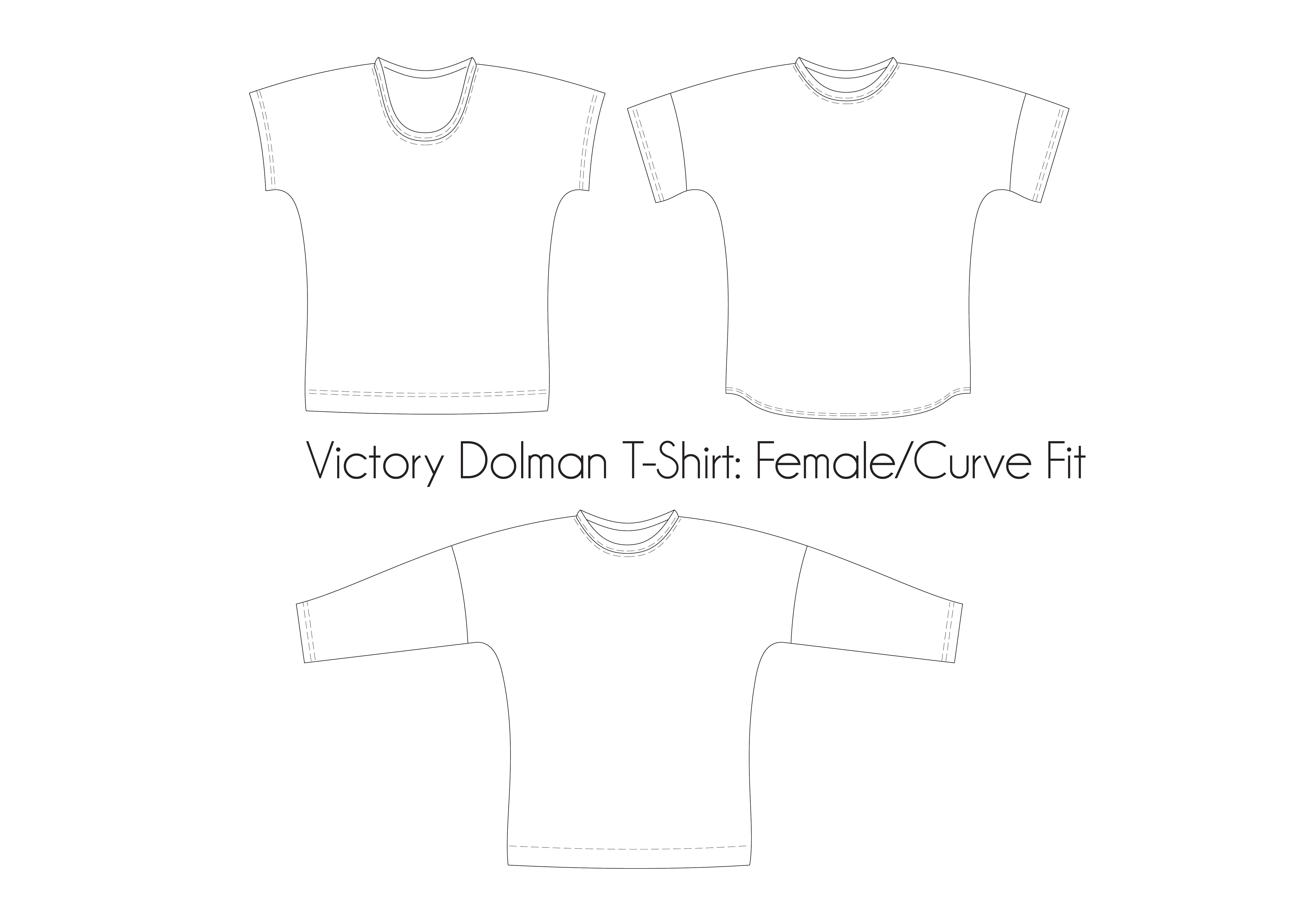 Victory Dolman T-Shirt Adult Female/Curve Fit  Waves and Wilds Paper Pattern