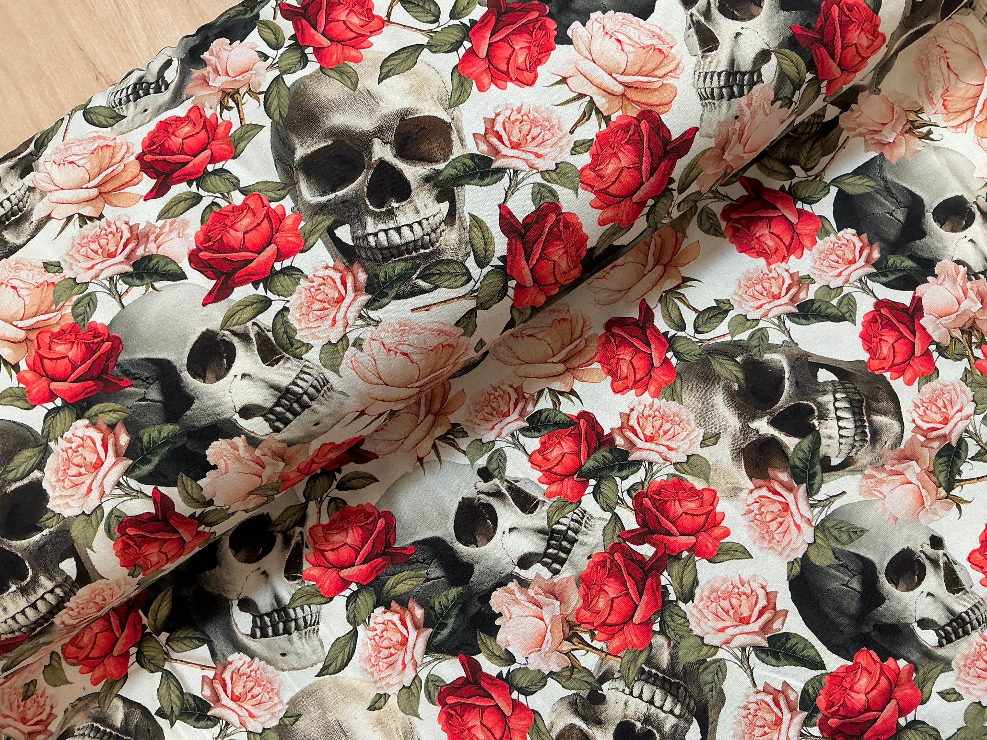 Skulls and Roses Cotton Jersey