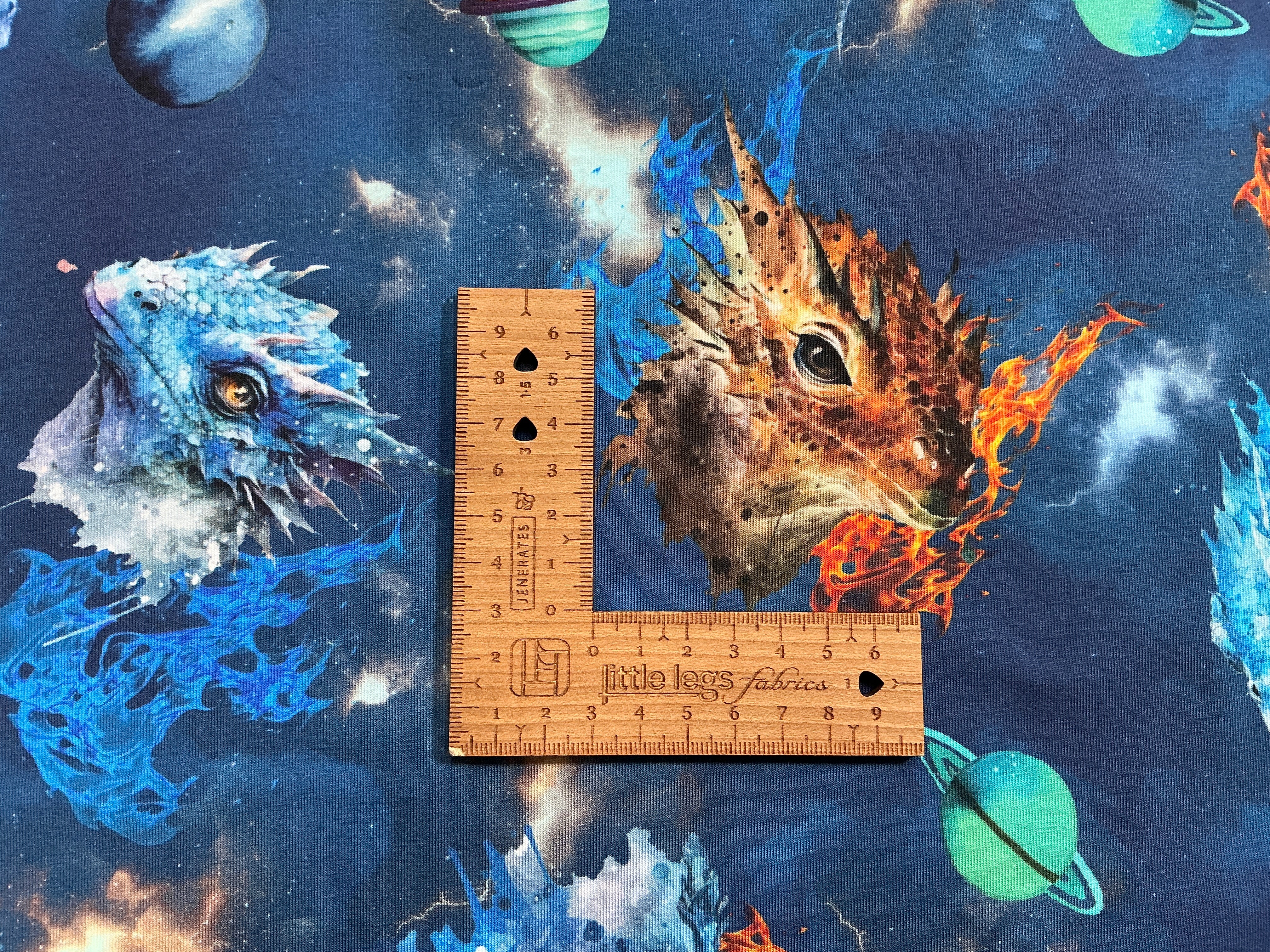 Space Dragons Cotton Jersey