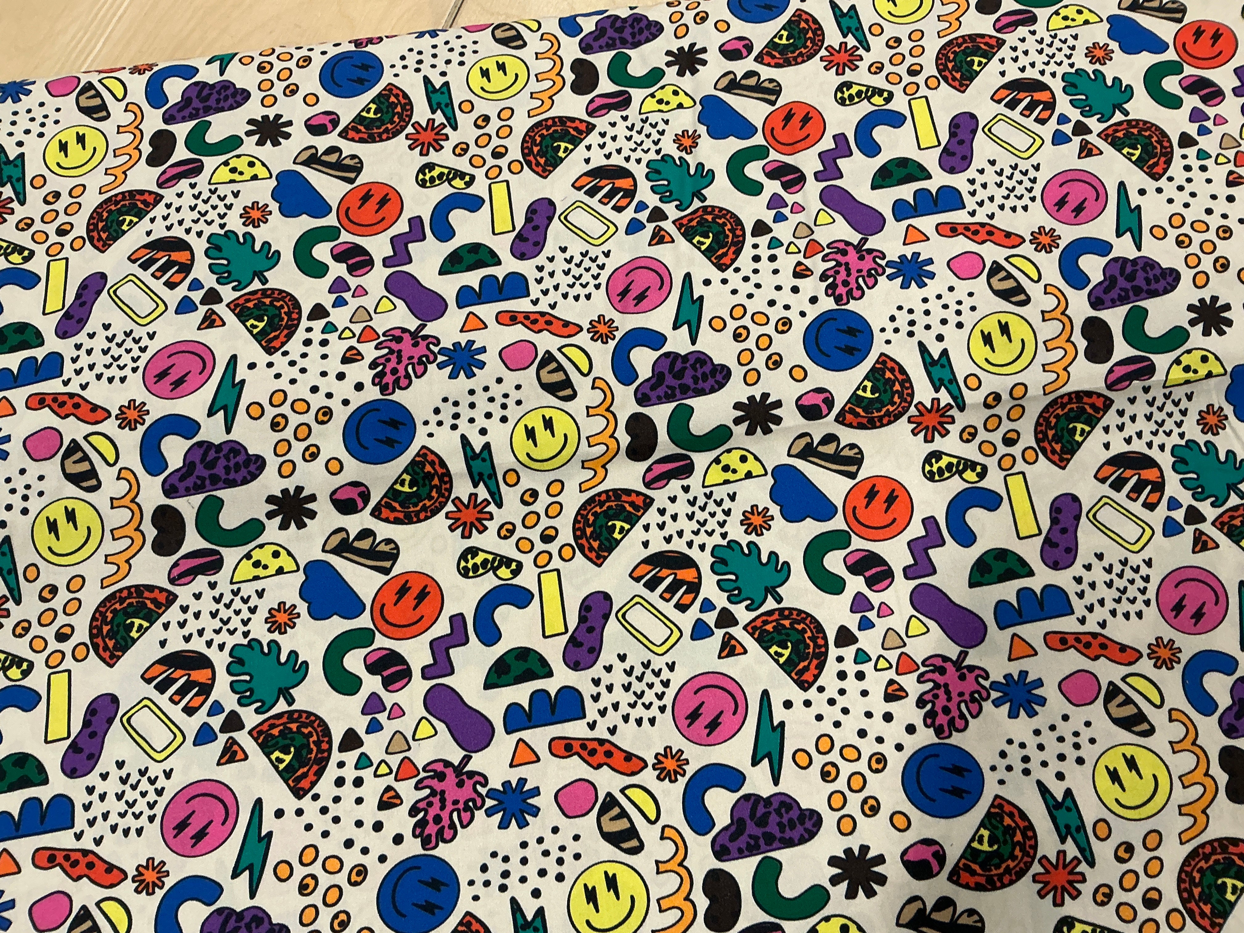 Abstract Emoji Cotton Poplin